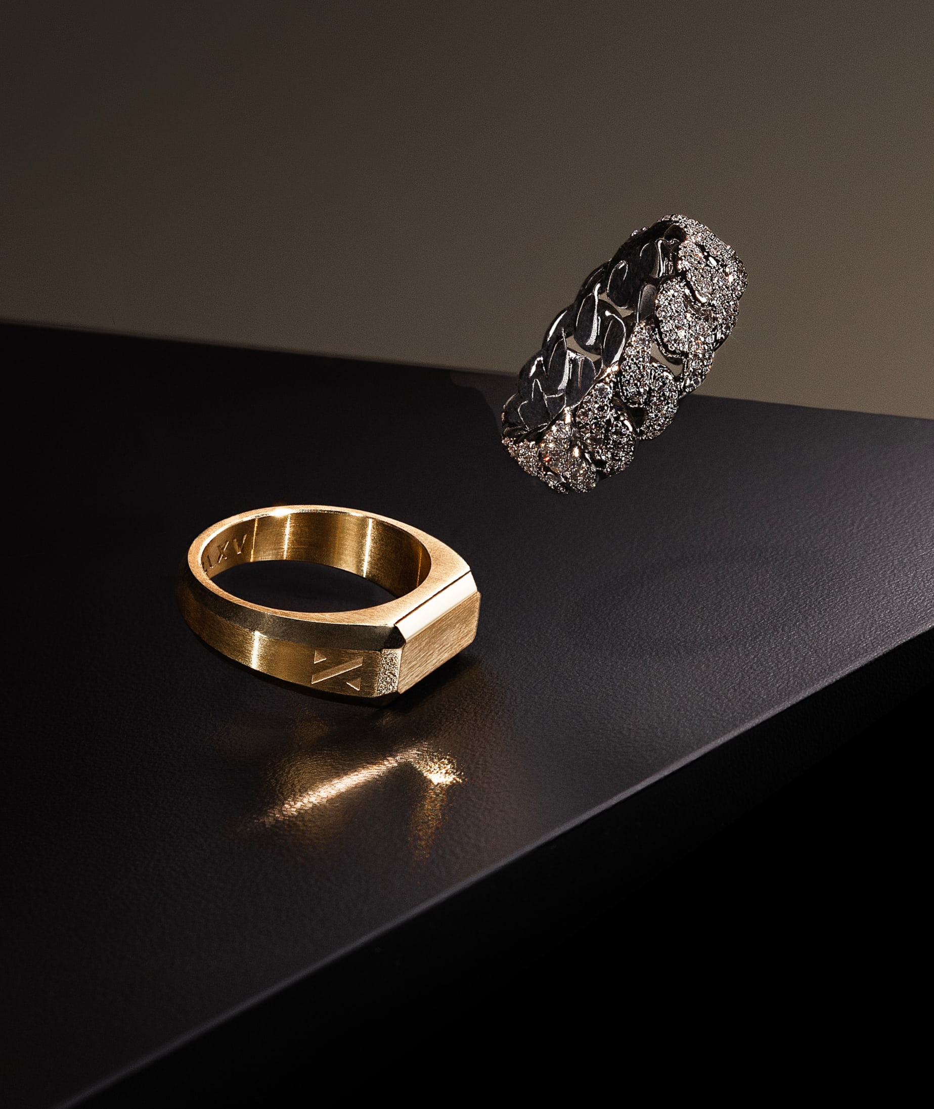 Beveled Diamond Baguette Band – 6mm Men's White Gold Ring - JAXXON