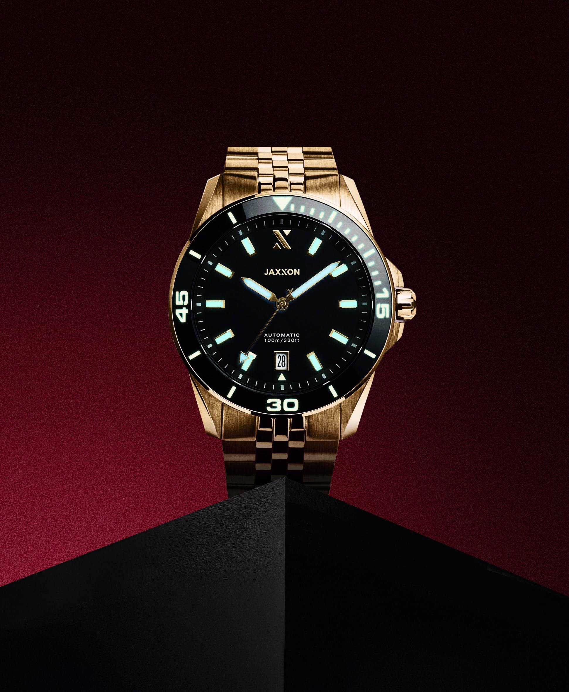 JX2 Dive Automatic Watch - Gold/Black - JAXXON