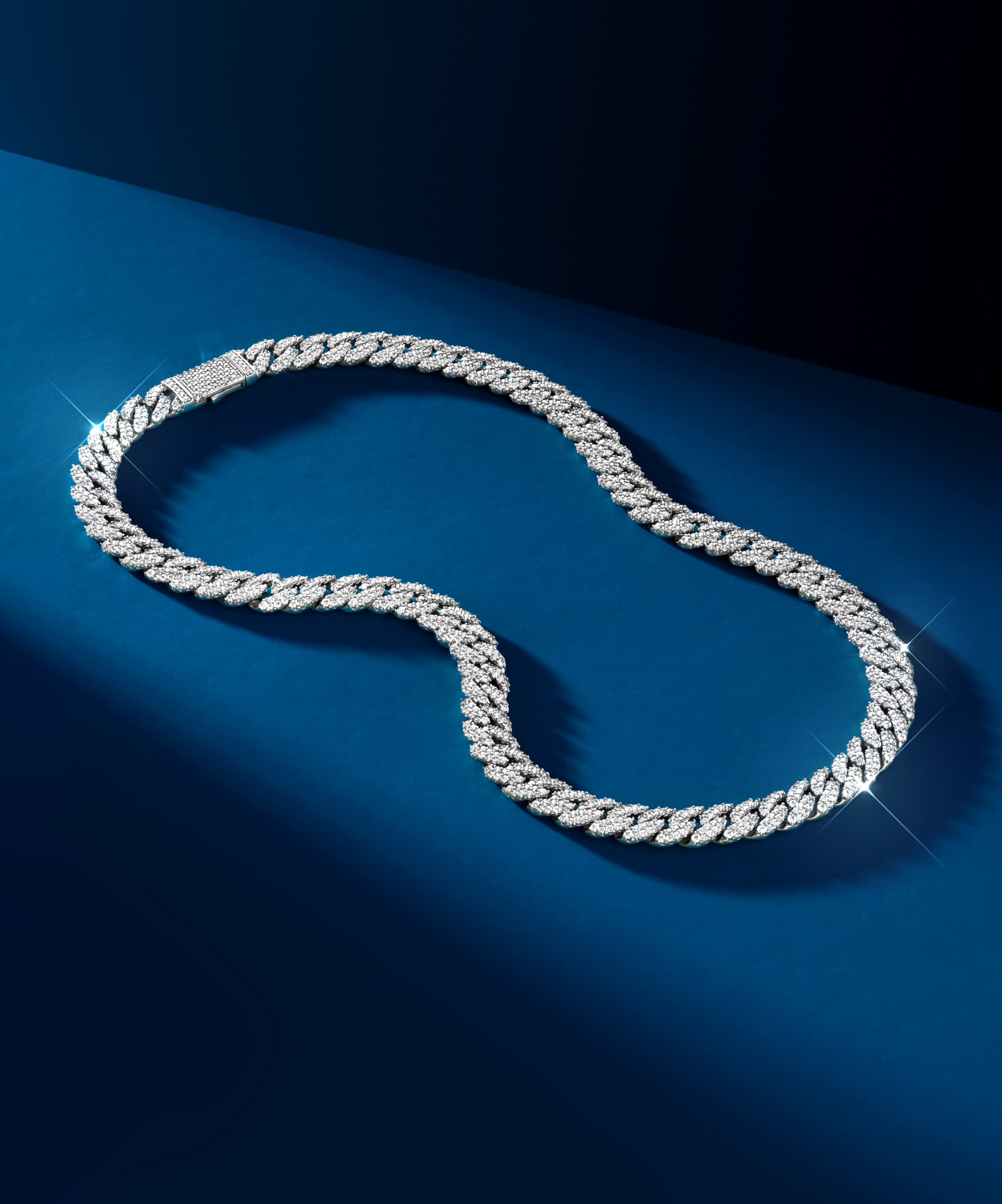 Iced Out Mariner Chain - Men's Silver Studded Chain - JAXXON