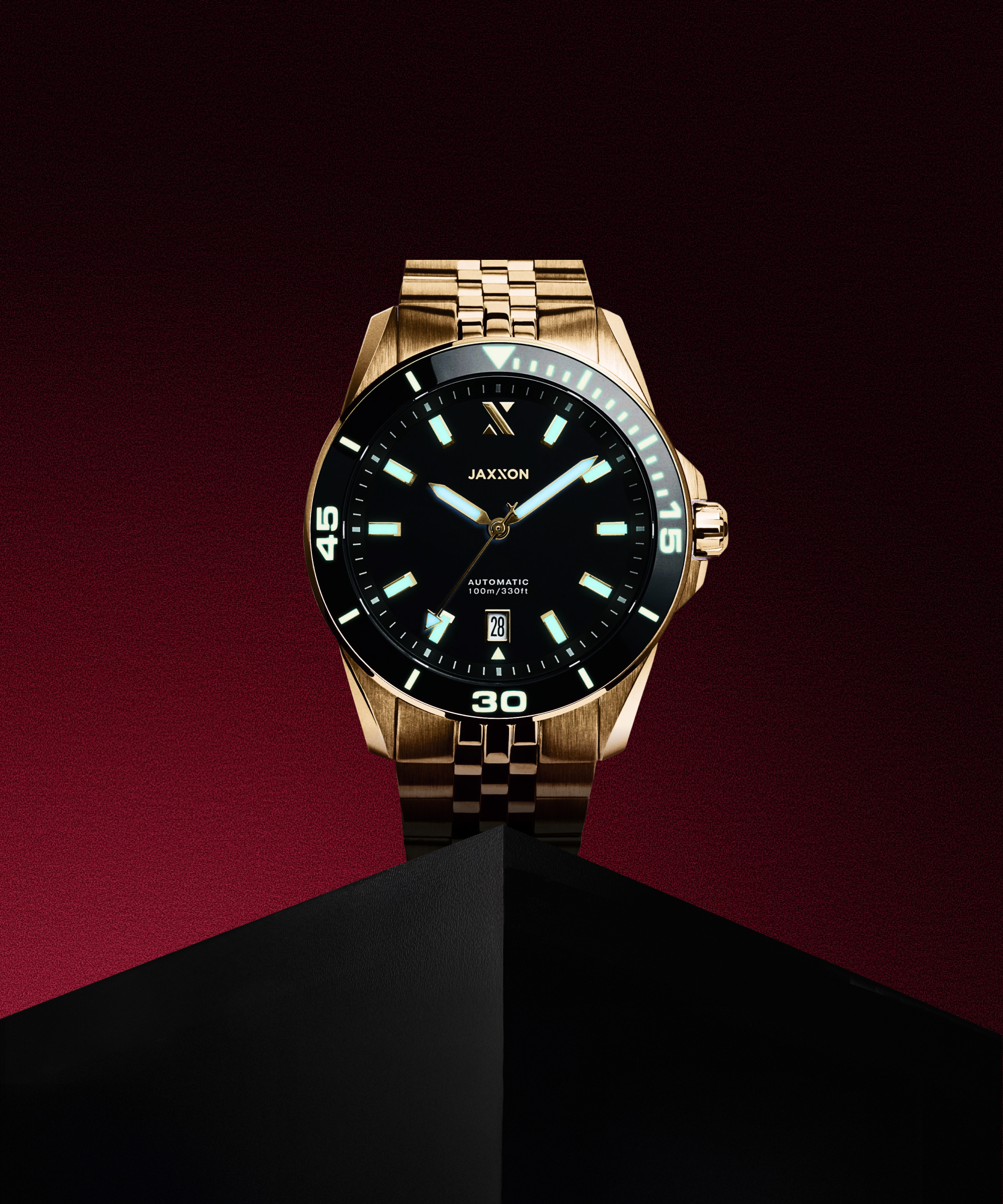 JX2 Dive Automatic Watch - Gold/Black - JAXXON