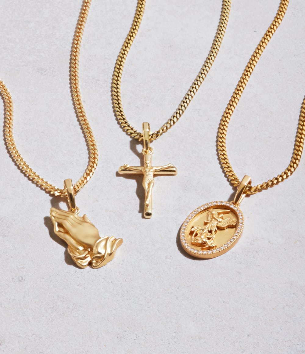 Cuban Link Chain - 3mm Gold - Choose Your Pendant