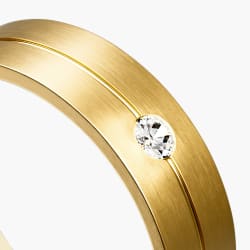 Single Stone Comfort Fit in Gold
