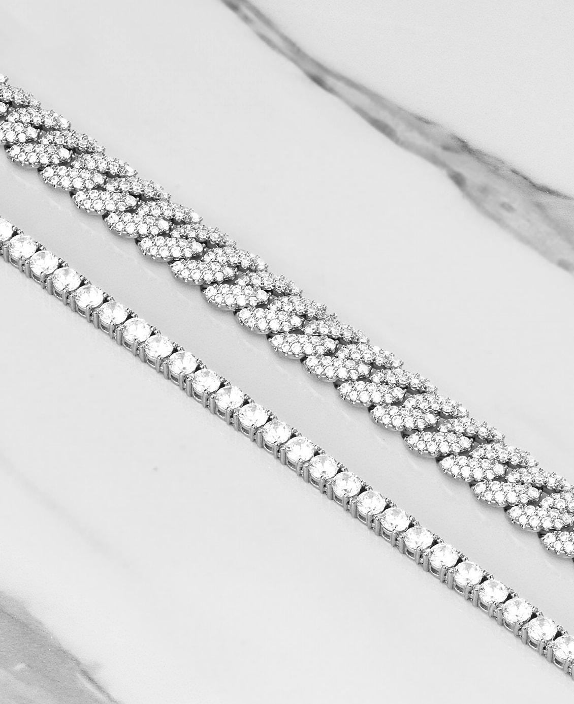 Image Iced Chain Stack - Silver - Higher Quality Standards