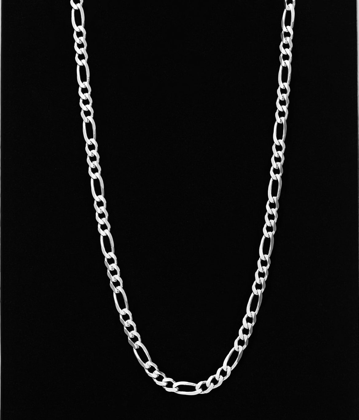 Image Flat Figaro Chain - 4mm Silver - Made with Precious Metals