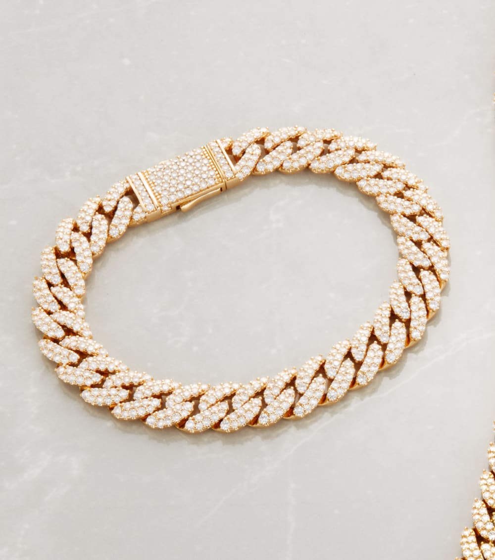Iced Out Cuban Link Bracelet - 10mm Gold - Over 500 Pavé Stones