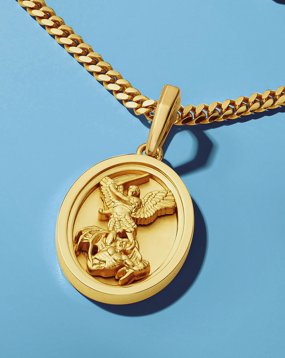 St. Michael Pendant - Gold - Customize Your Collection