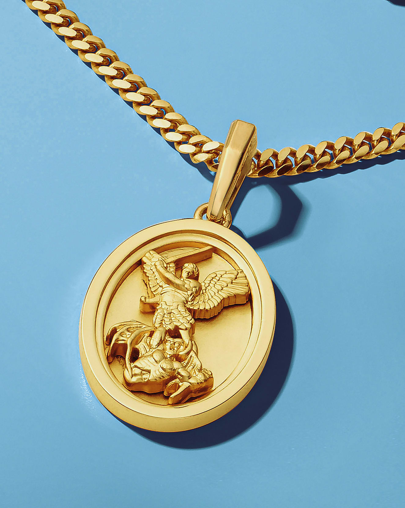 Image St. Michael Pendant - Gold - Customize Your Collection
