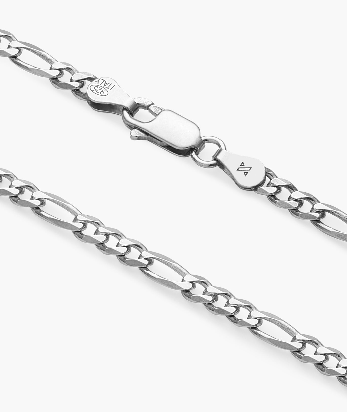 Image Flat Figaro Chain - 4mm Silver - Crafted in Italy