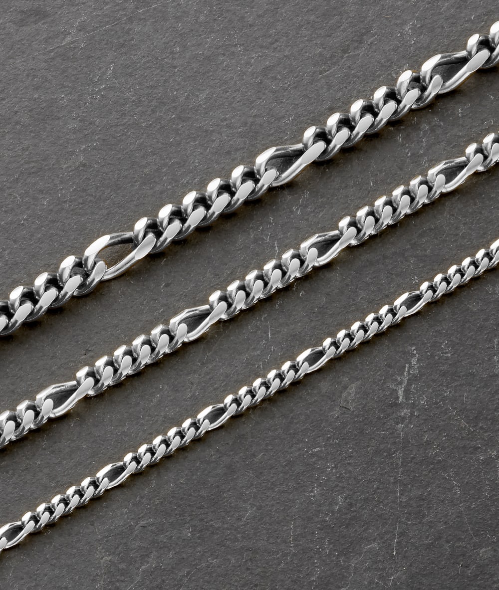 Figaro Chain Bracelet - 5mm Silver - Crafted in Italy