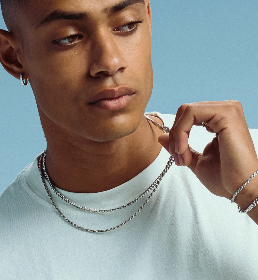 Cuban + Rope Chain Stack - Silver - Made With Precious Metals