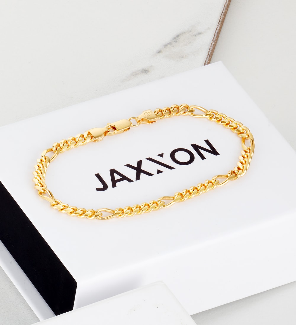 Figaro Chain Bracelet - 5mm Gold - Crafted in Italy
