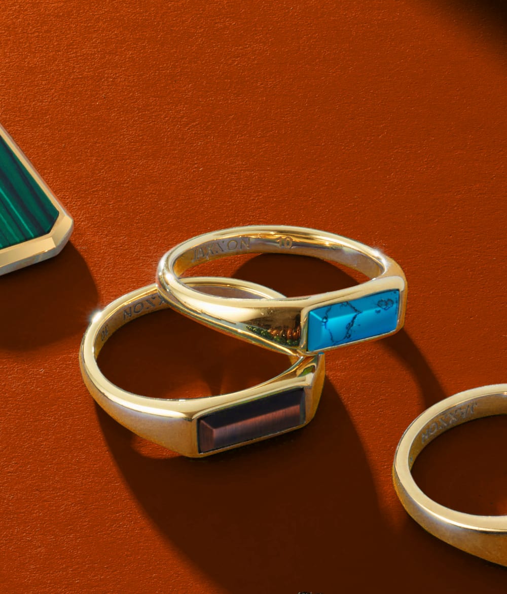 Beveled Turquoise Signet Ring - Gold - Higher Quality Standards