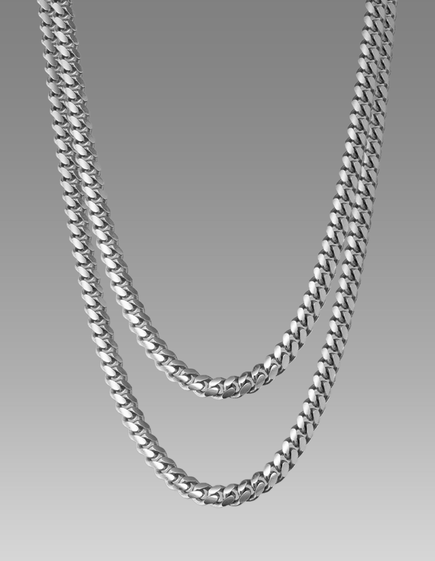 Image Cuban Chain Stack - 3mm - Silver - Made with Precious Metals