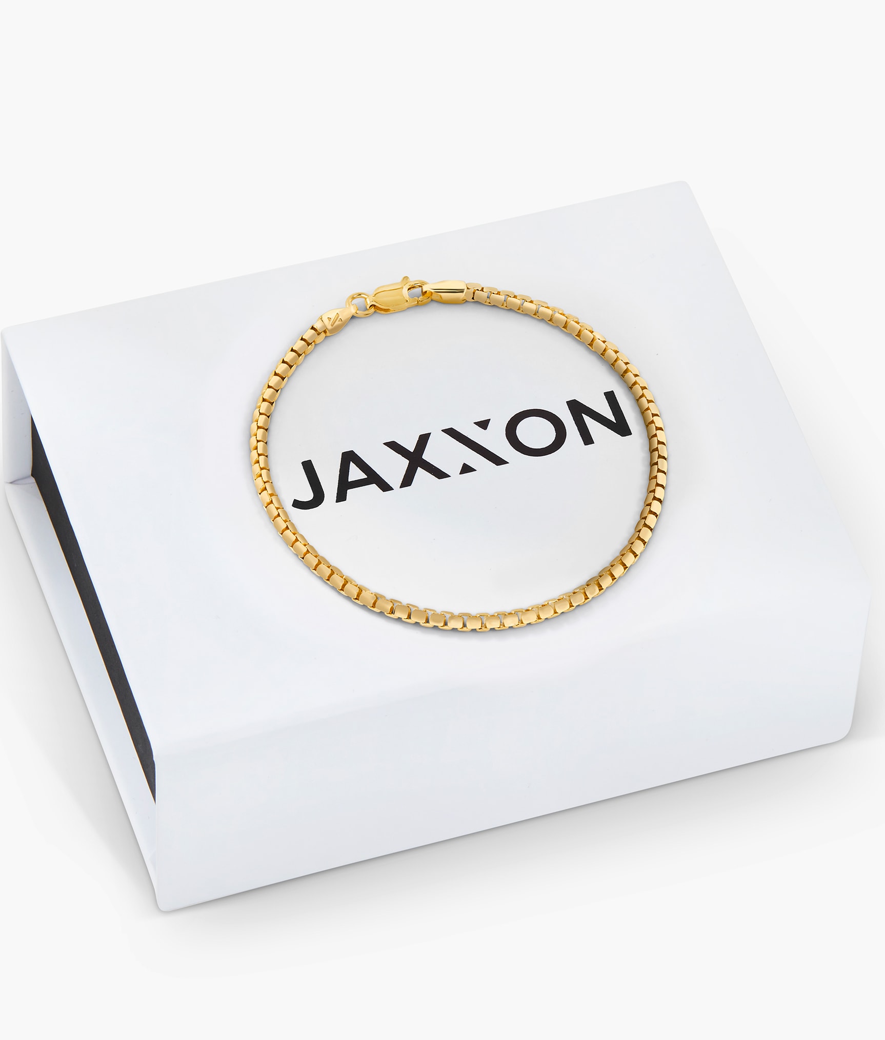 Image Round Box Bracelet - 2.5mm Gold - Crafted in Italy