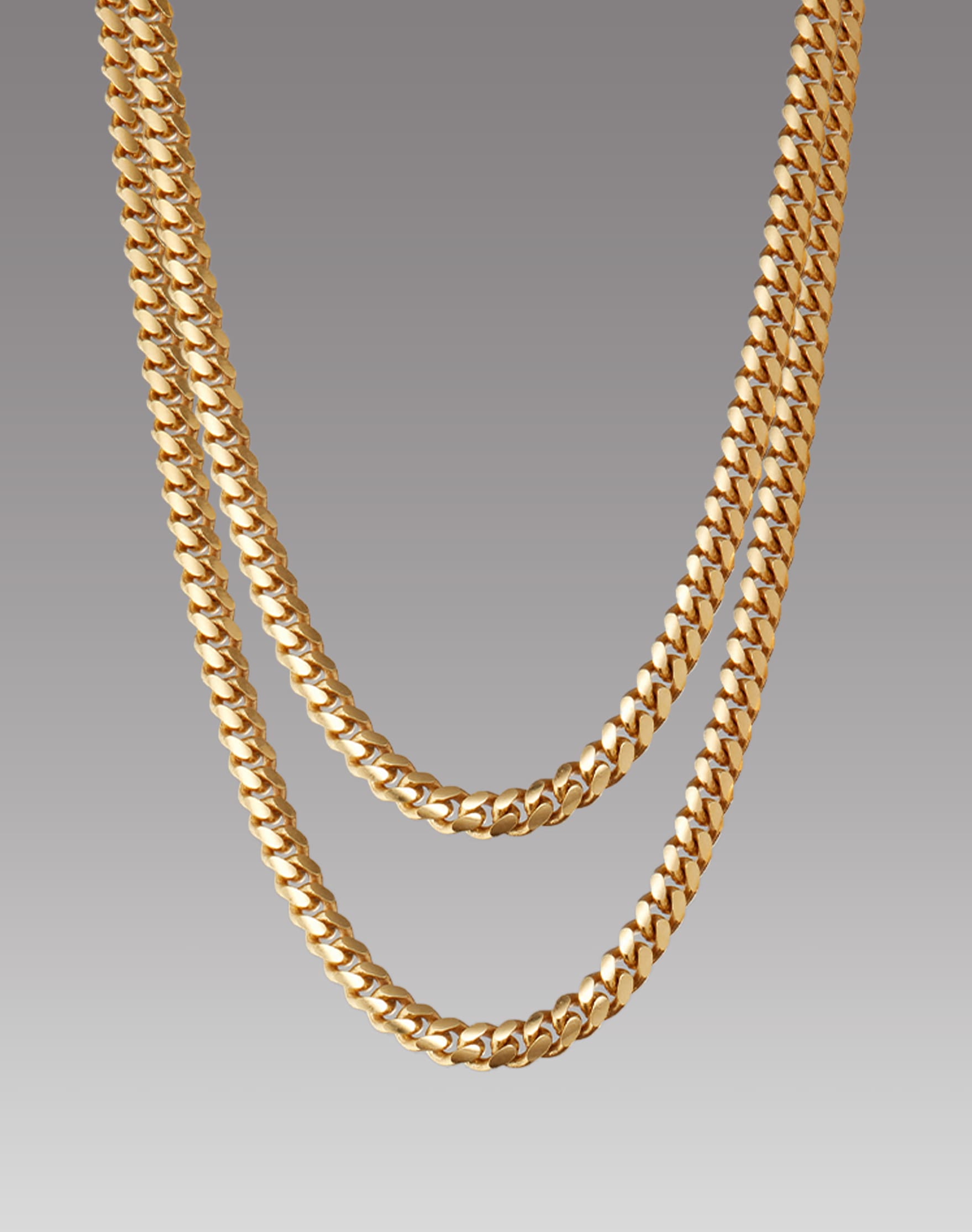 Image Cuban Chain Stack - 3mm Gold - Made with Precious Metals