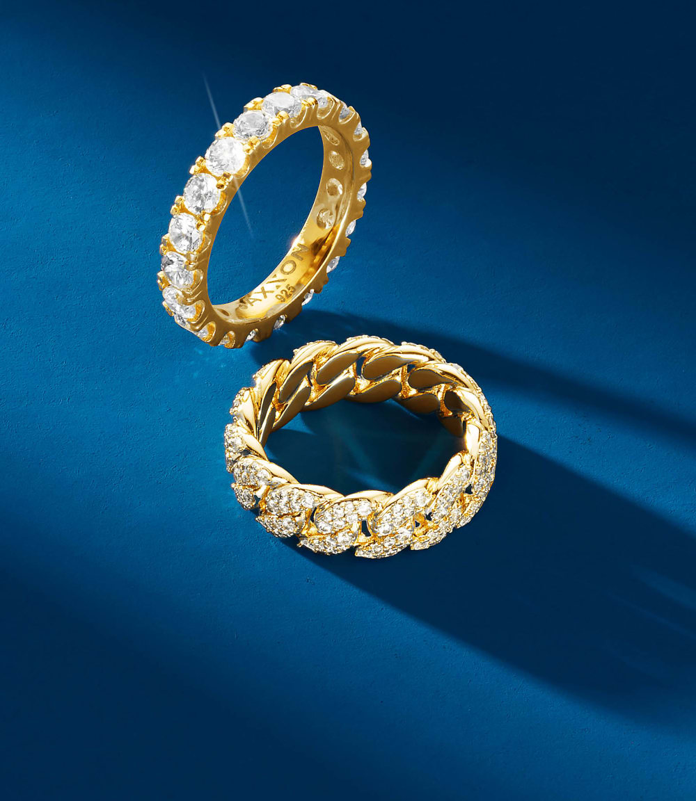 Iced Out Cuban Link Ring - Gold - Exceptional Brilliance