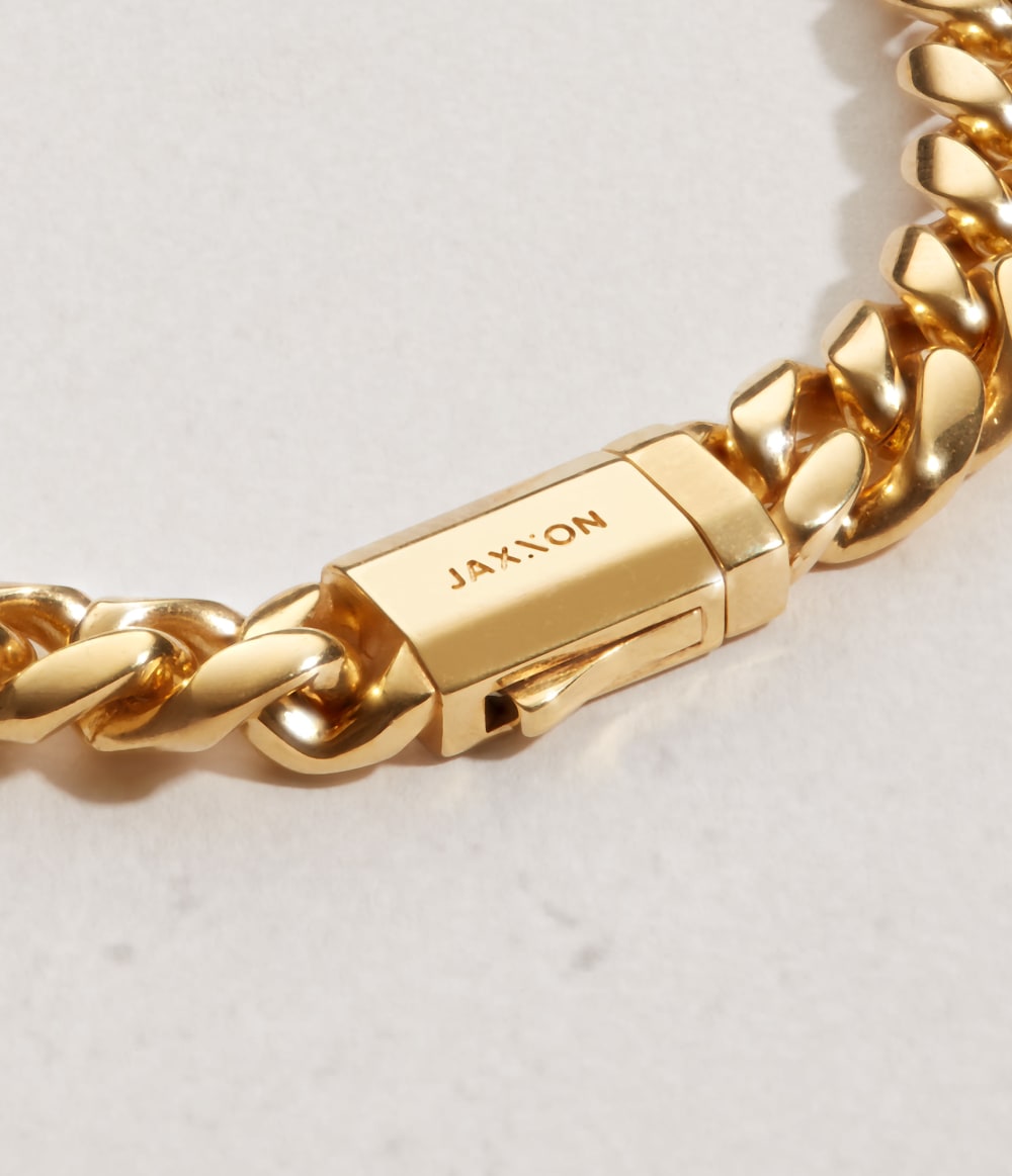 Cuban Link Bracelet - 8mm + 10mm - Gold - The Ultimate Clasp