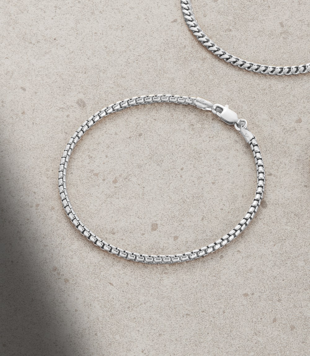 Round Box Bracelet - 2.5mm Silver - Made With Precious Metals