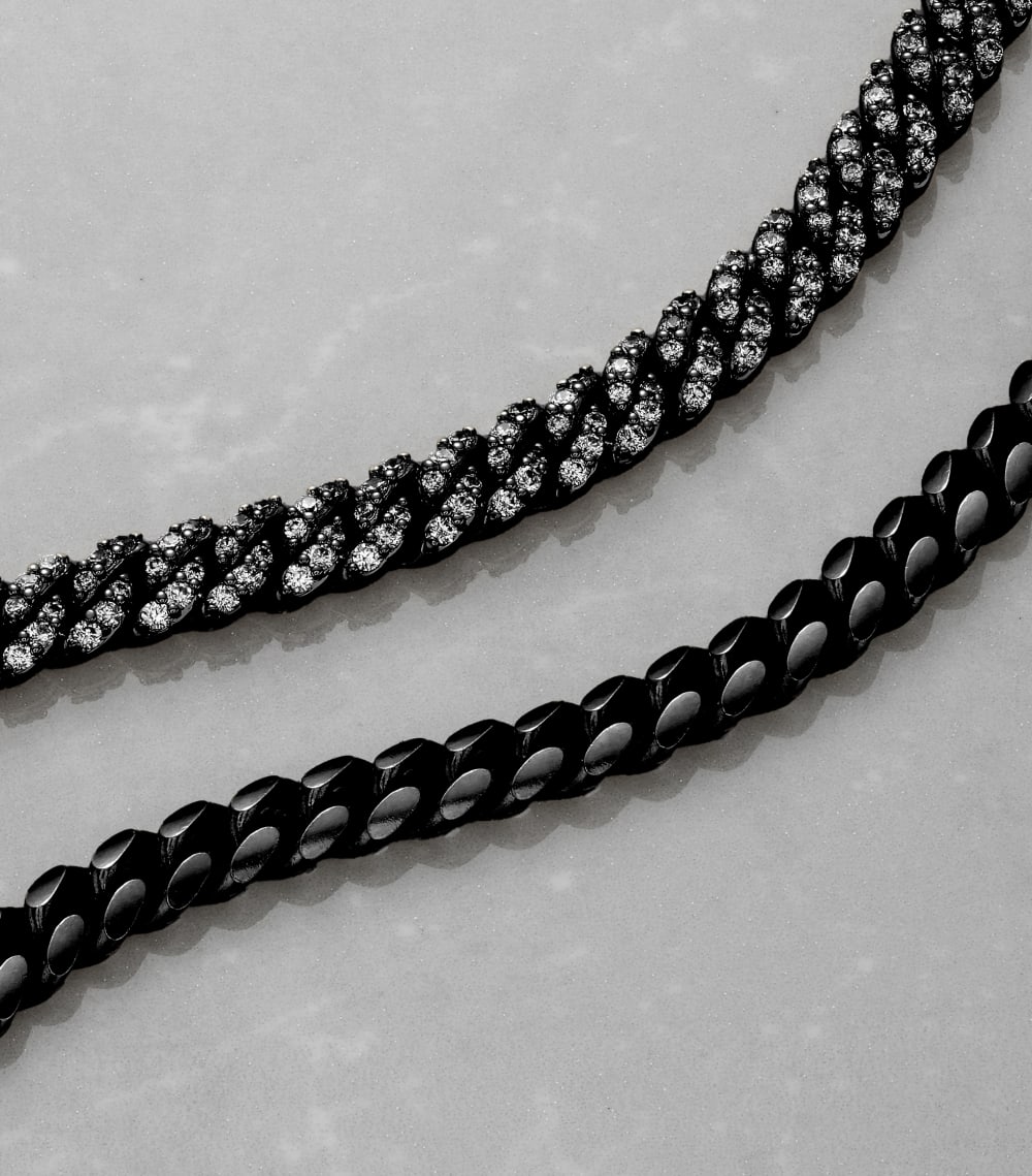 Higher Quality Standards - Iced Out Cuban Bracelet Black 5mm
