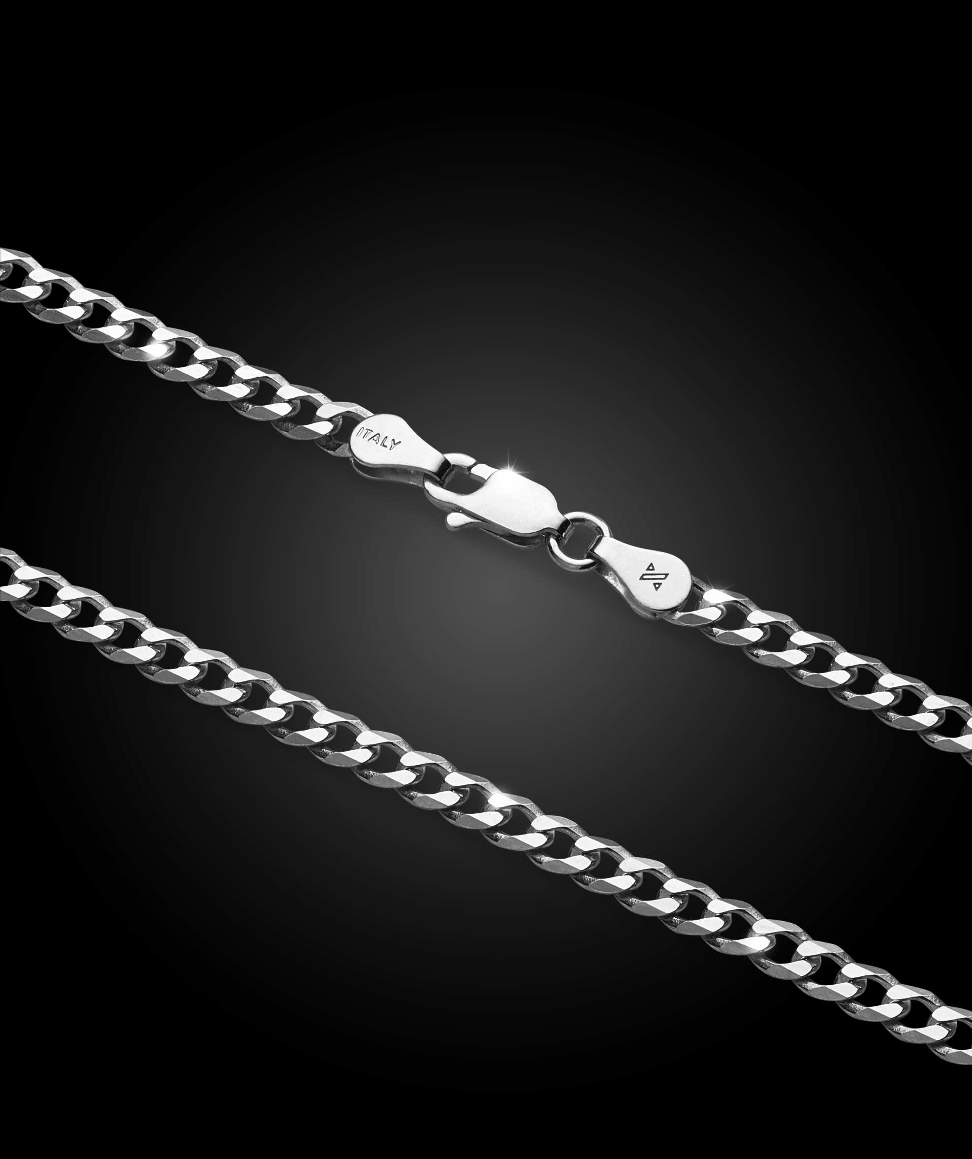 Image Curb Chain - 3mm Silver - Crafted in Italy