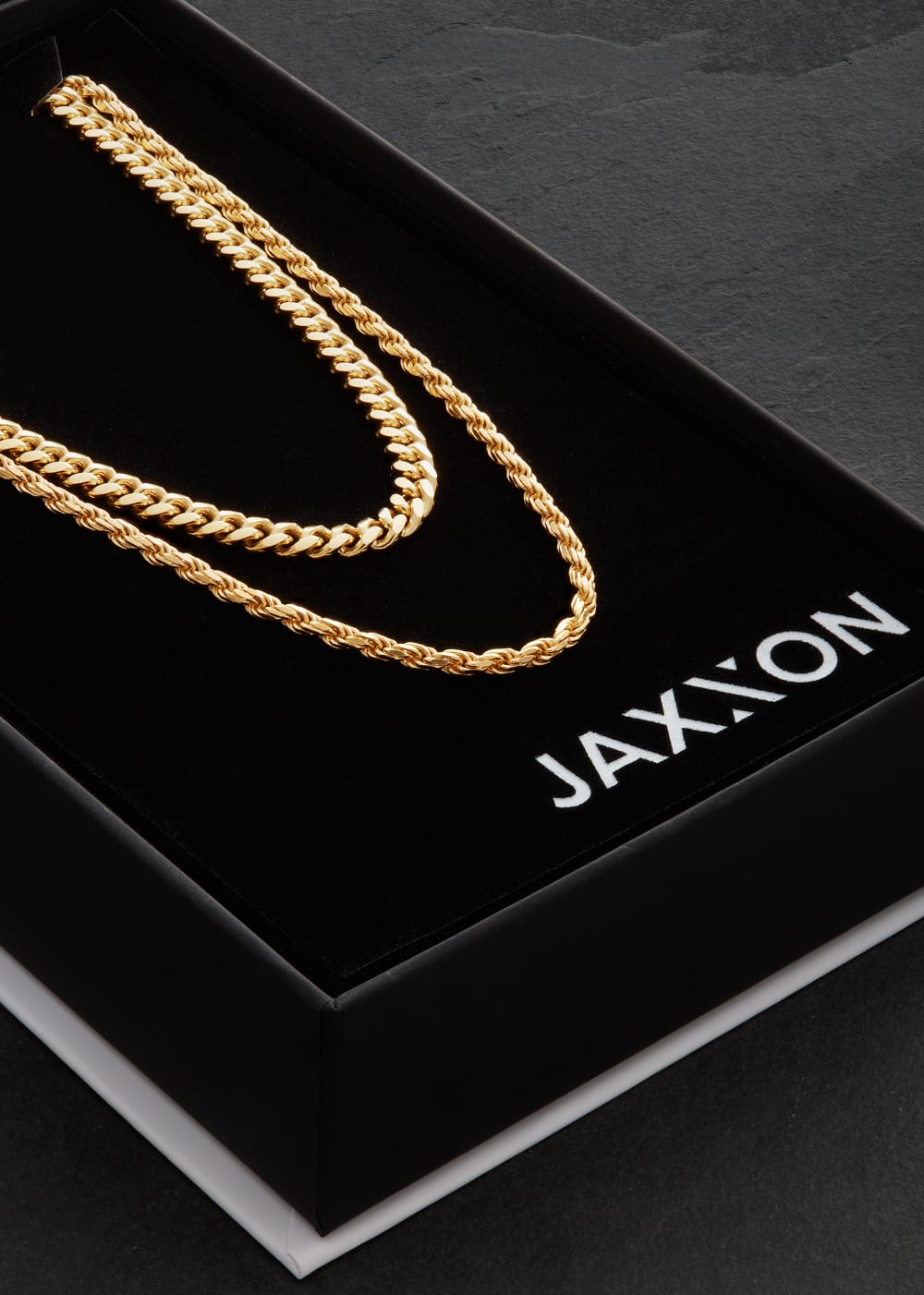 Cuban + Rope Chain Stack - Gold - Higher Quality Standards
