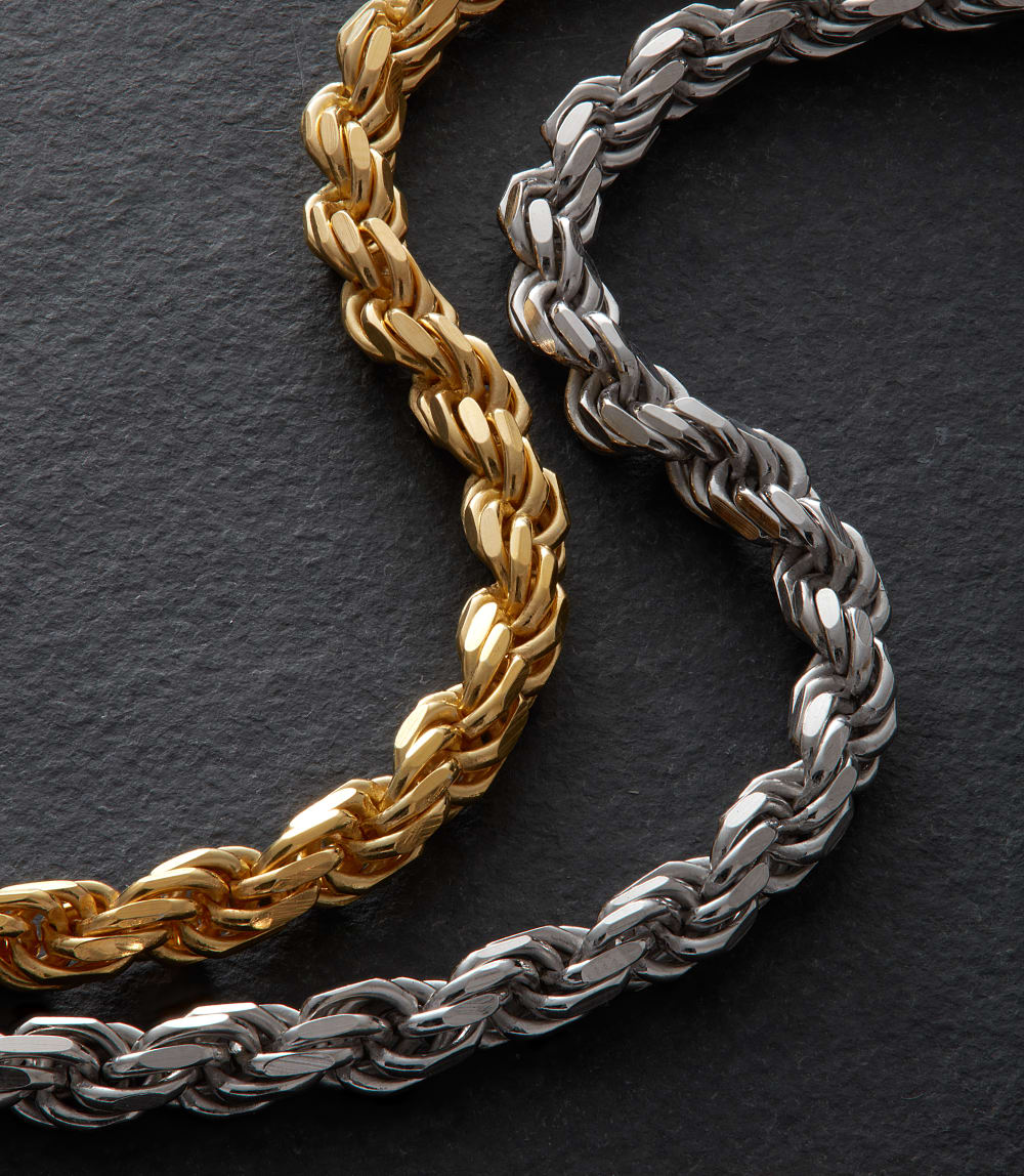 Rope Chain Stack - 4mm + 2.5mm - Crafted in Italy