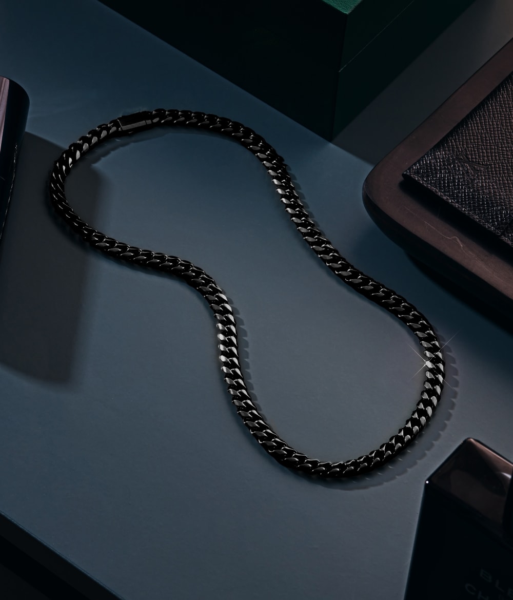 Cuban Link Chain - 8mm Black - Trusted Quality