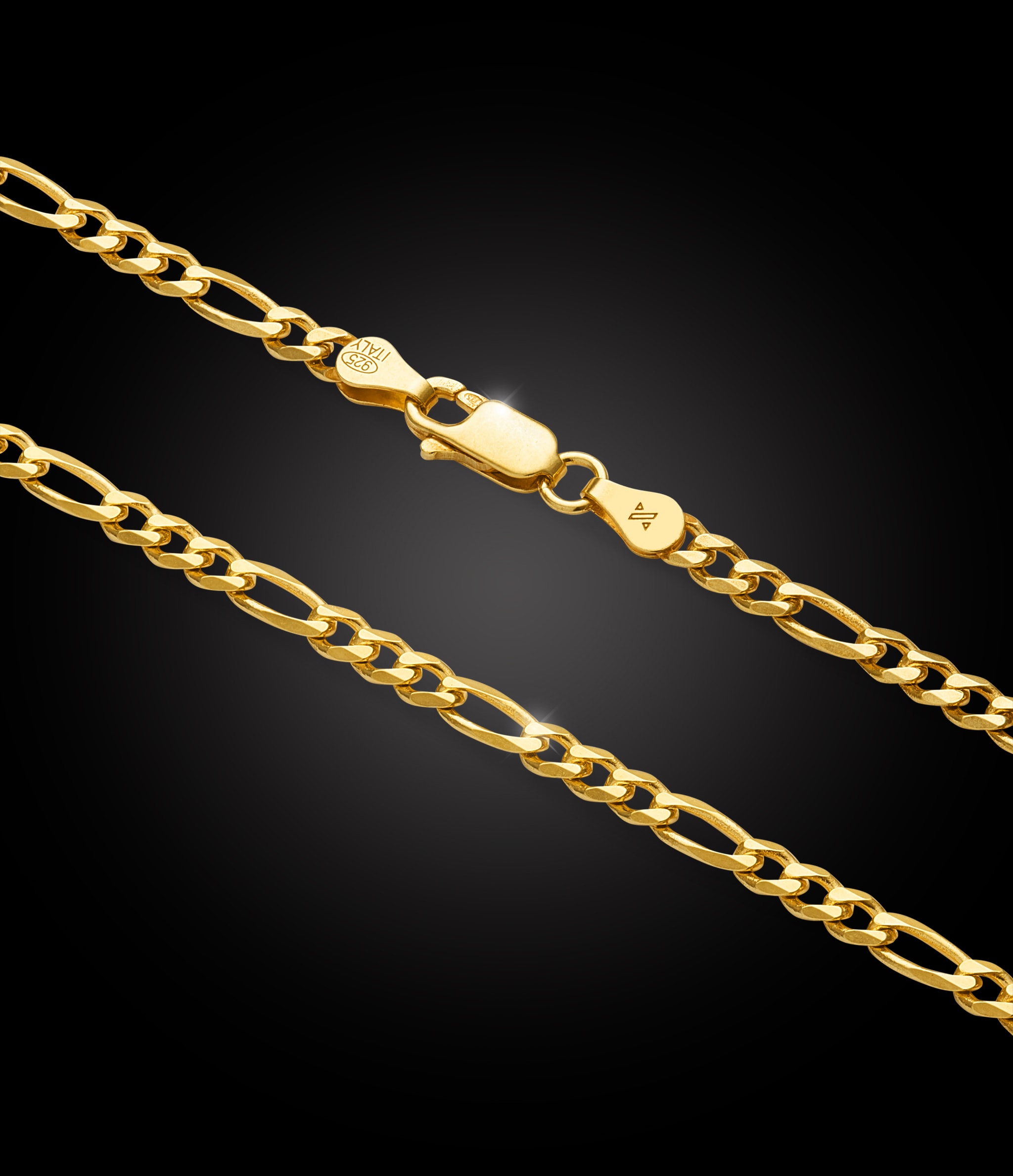 Image Flat Figaro Chain - 4mm Gold - Crafted in Italy