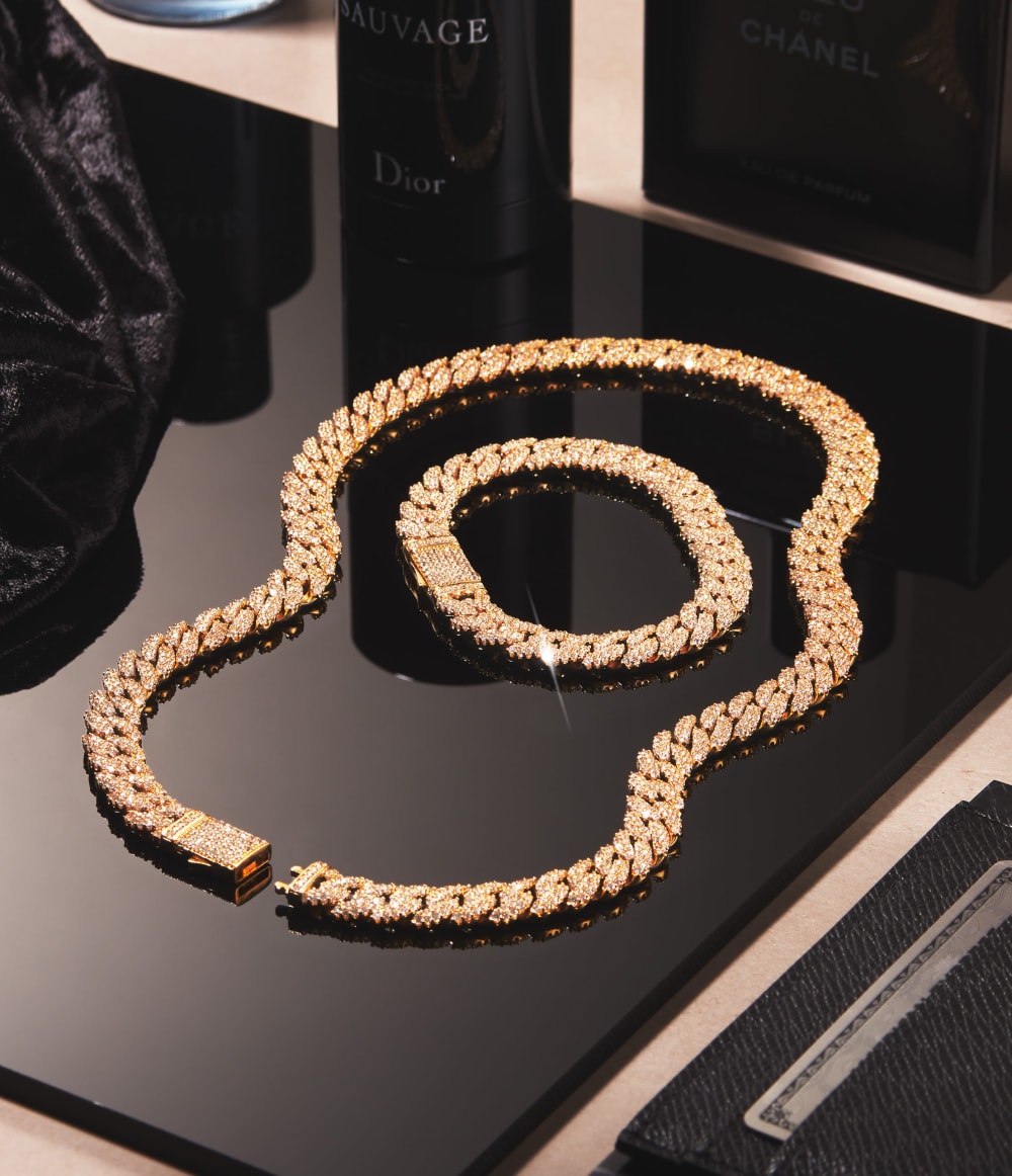 Iced Out Cuban Set - 10mm Gold - Over 1.4K Pavé Stones