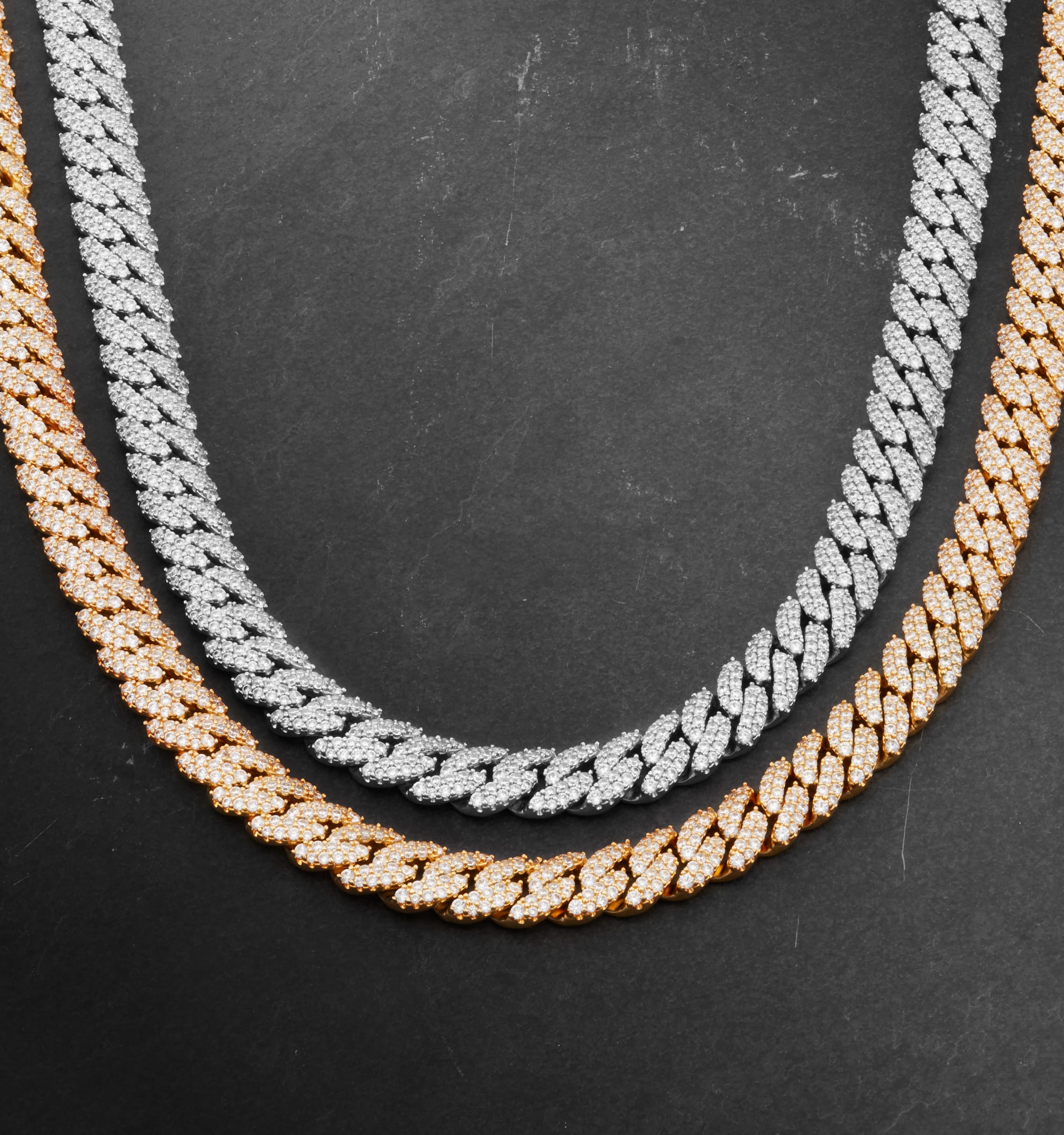Image Iced Out Cuban Link Chain - 10mm Gold - Over 900 Pavé Stones