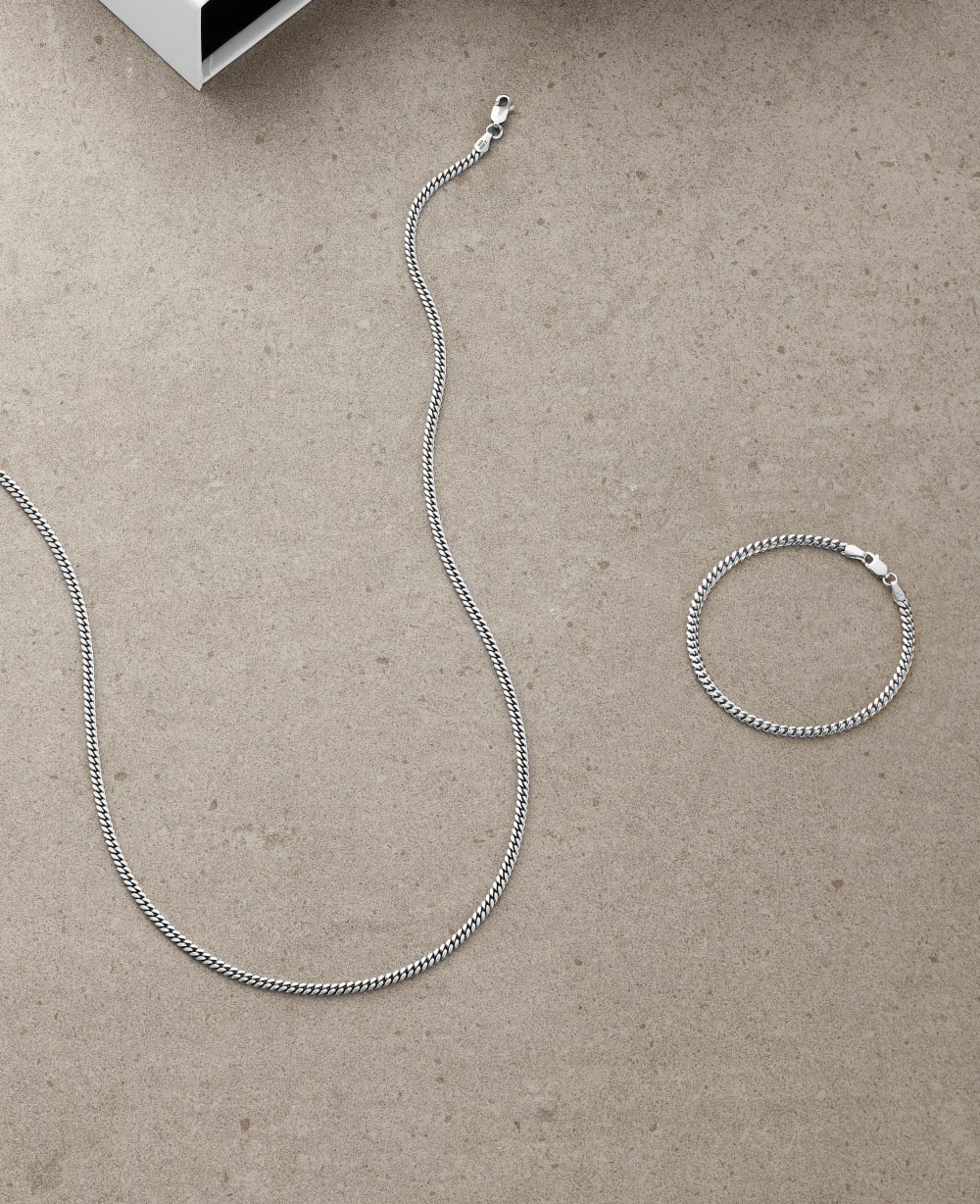 Cuban Set - 3mm - Silver - Crafted in Italy