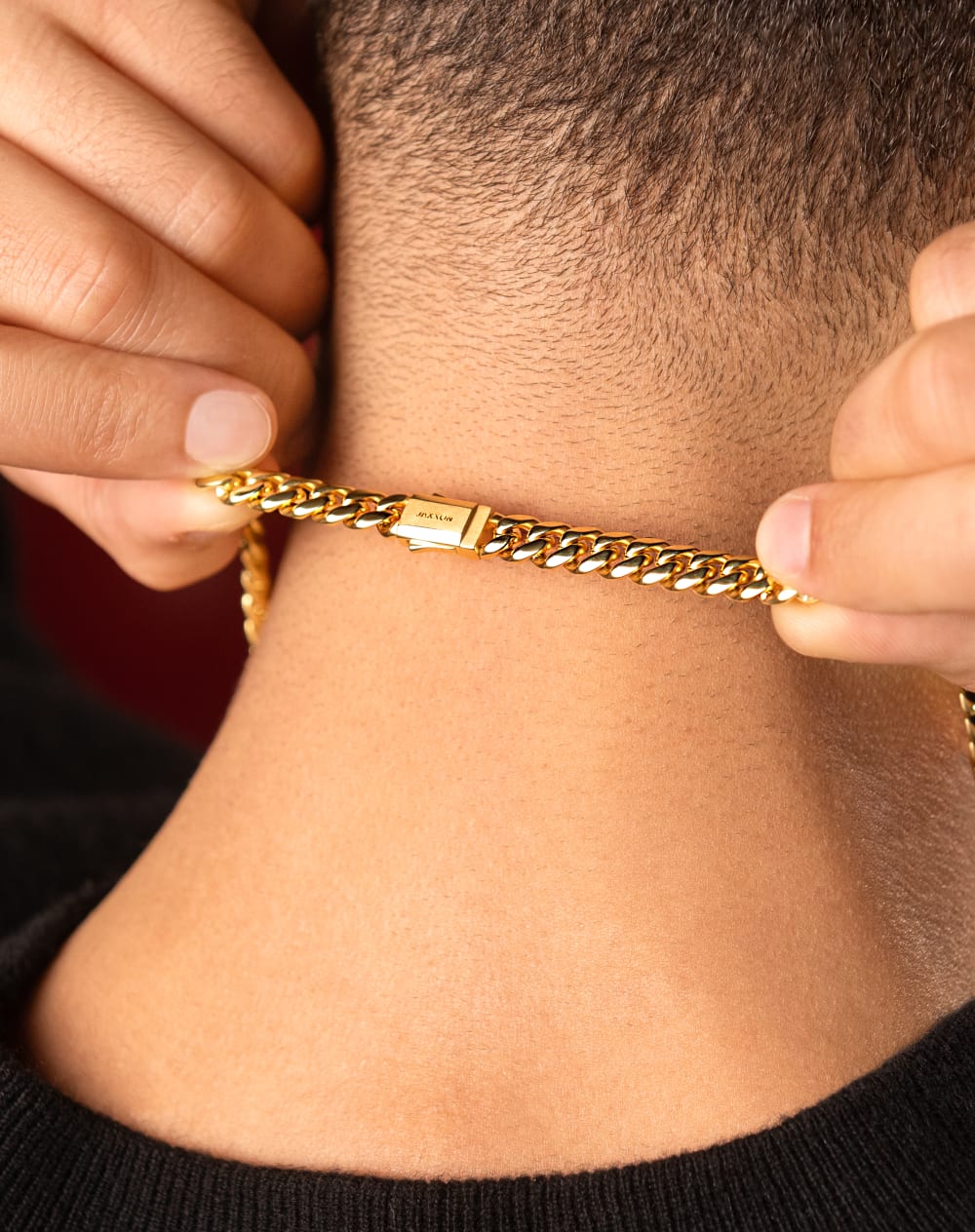 Cuban Link Chain 8mm - Gold - Custom Box Clasp