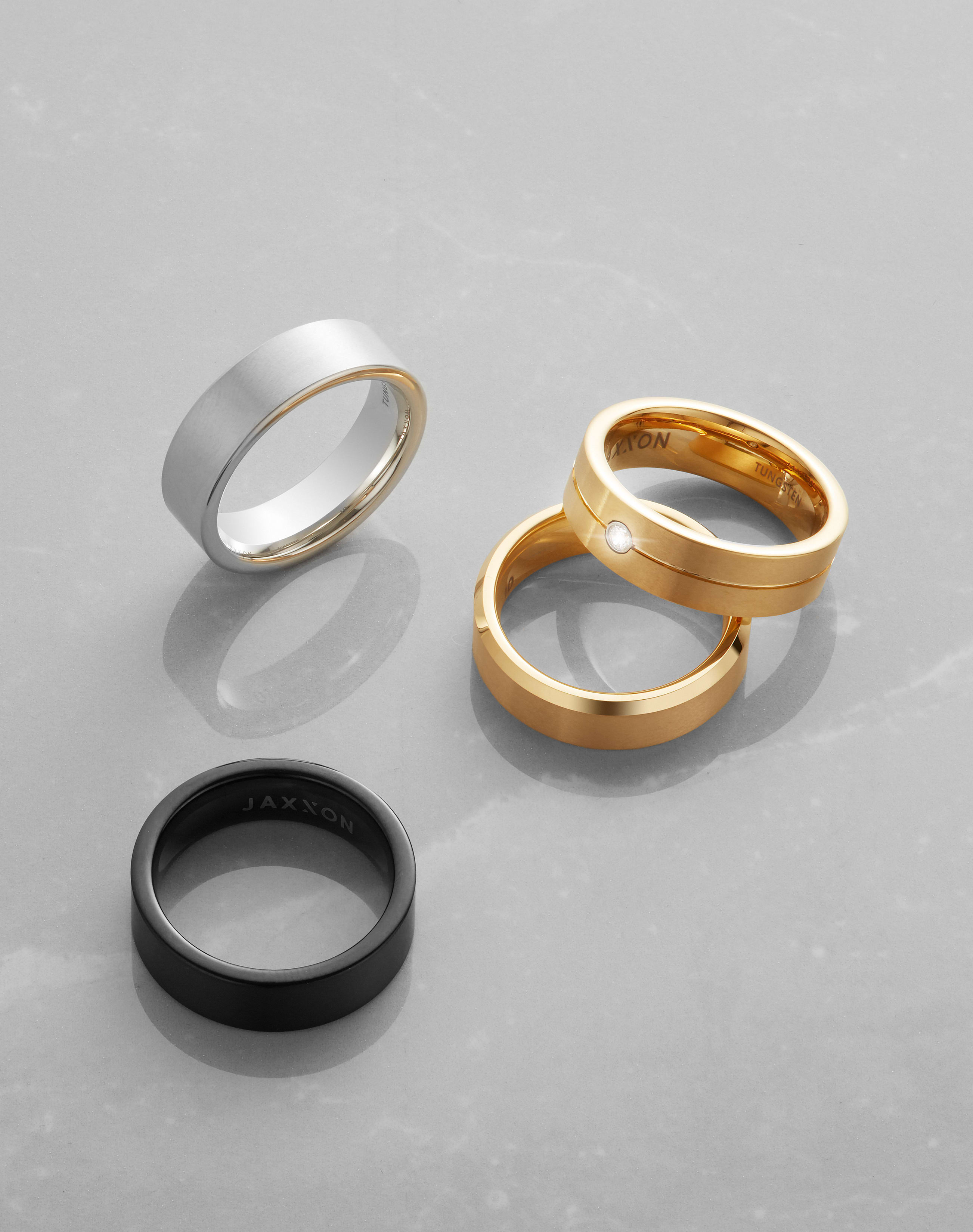 Image Single Stud Tungsten Band - Gold - Higher Quality Standards