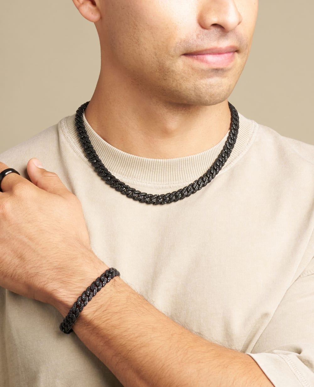 Iced Out Cuban Set - 10mm Black - Higher Quality Standards  