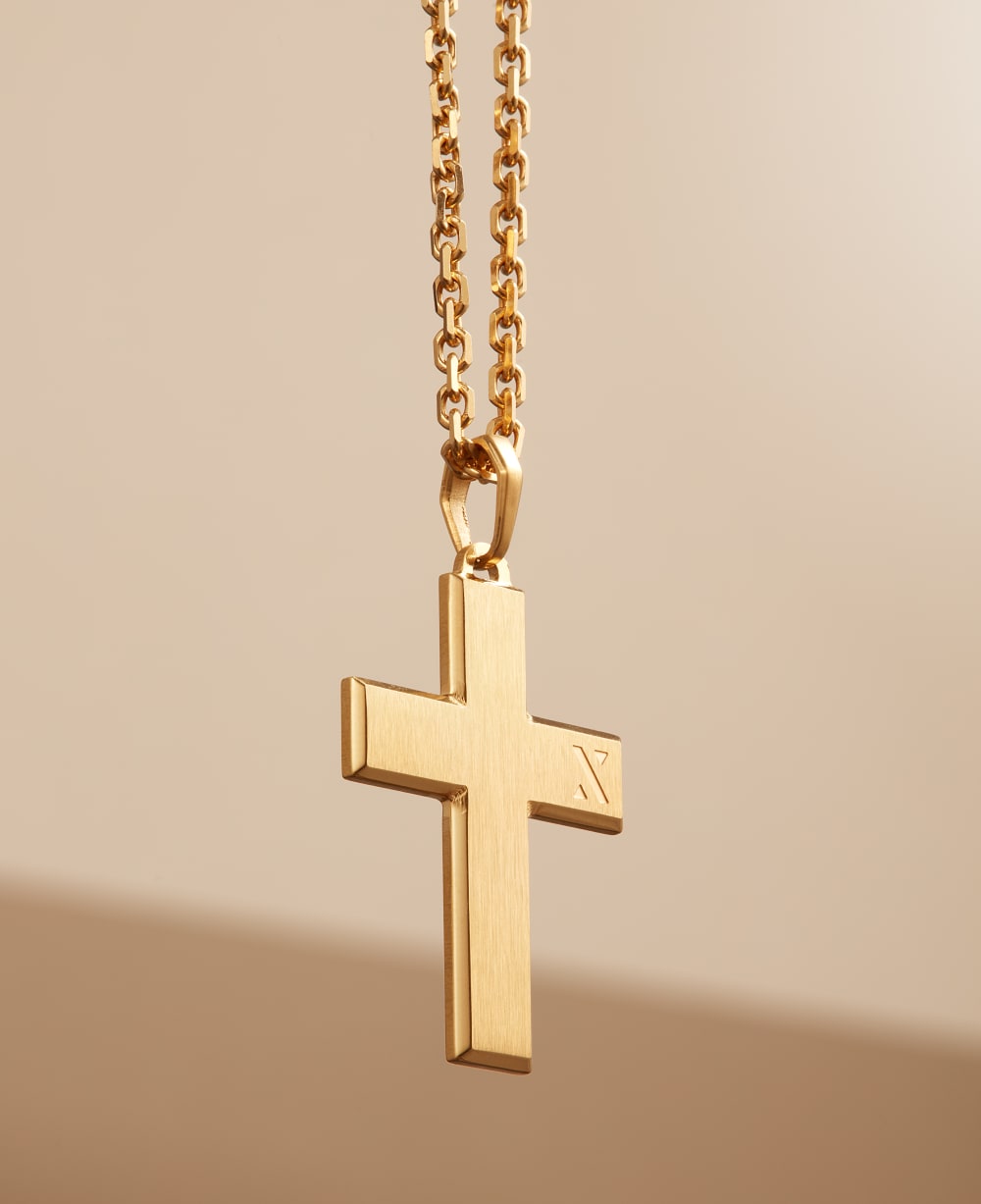 Mosaic Cross Pendant - Gold - Choose Your Chain