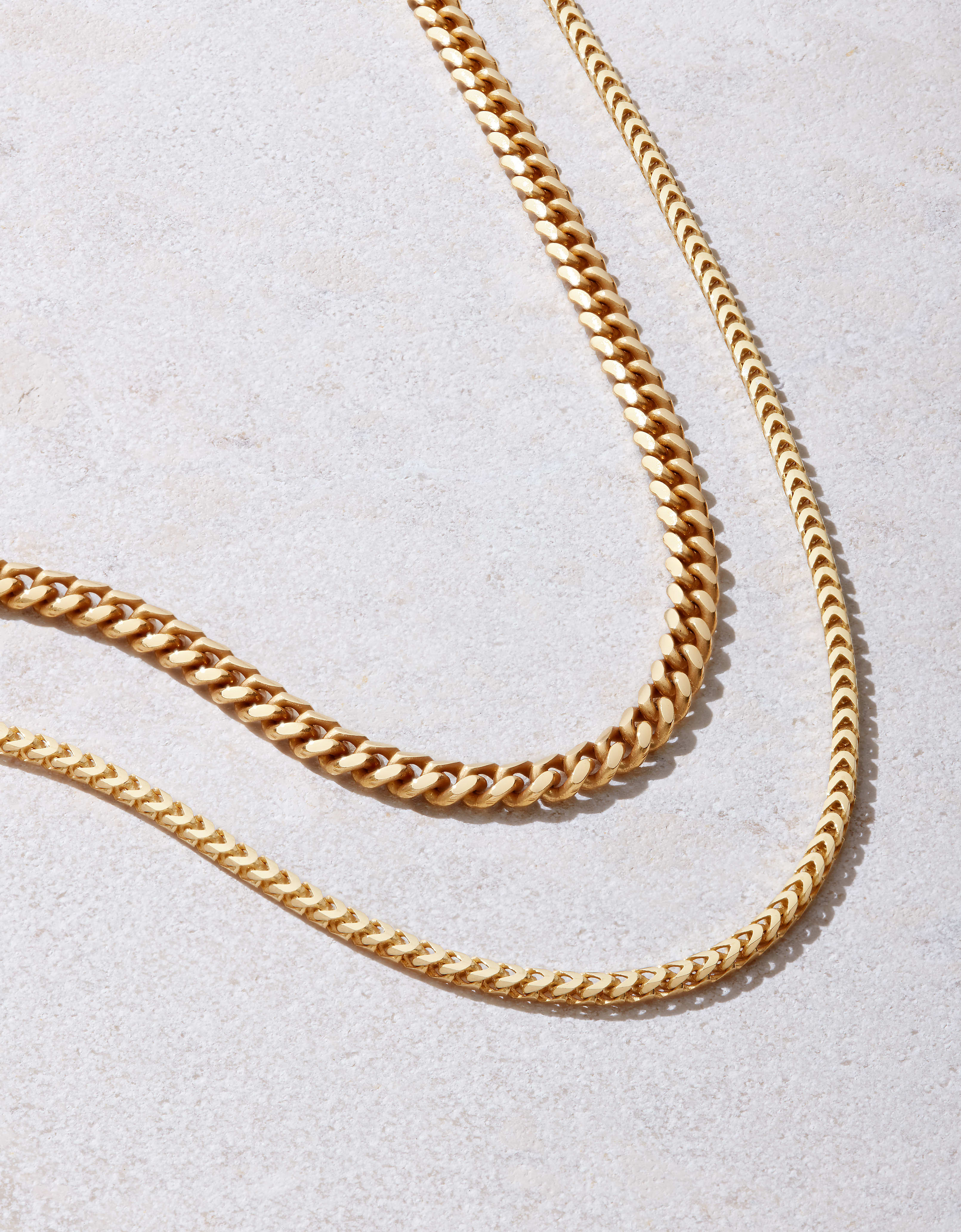 Image Cuban + Franco Chain Stack - Gold - Crafted in Italy