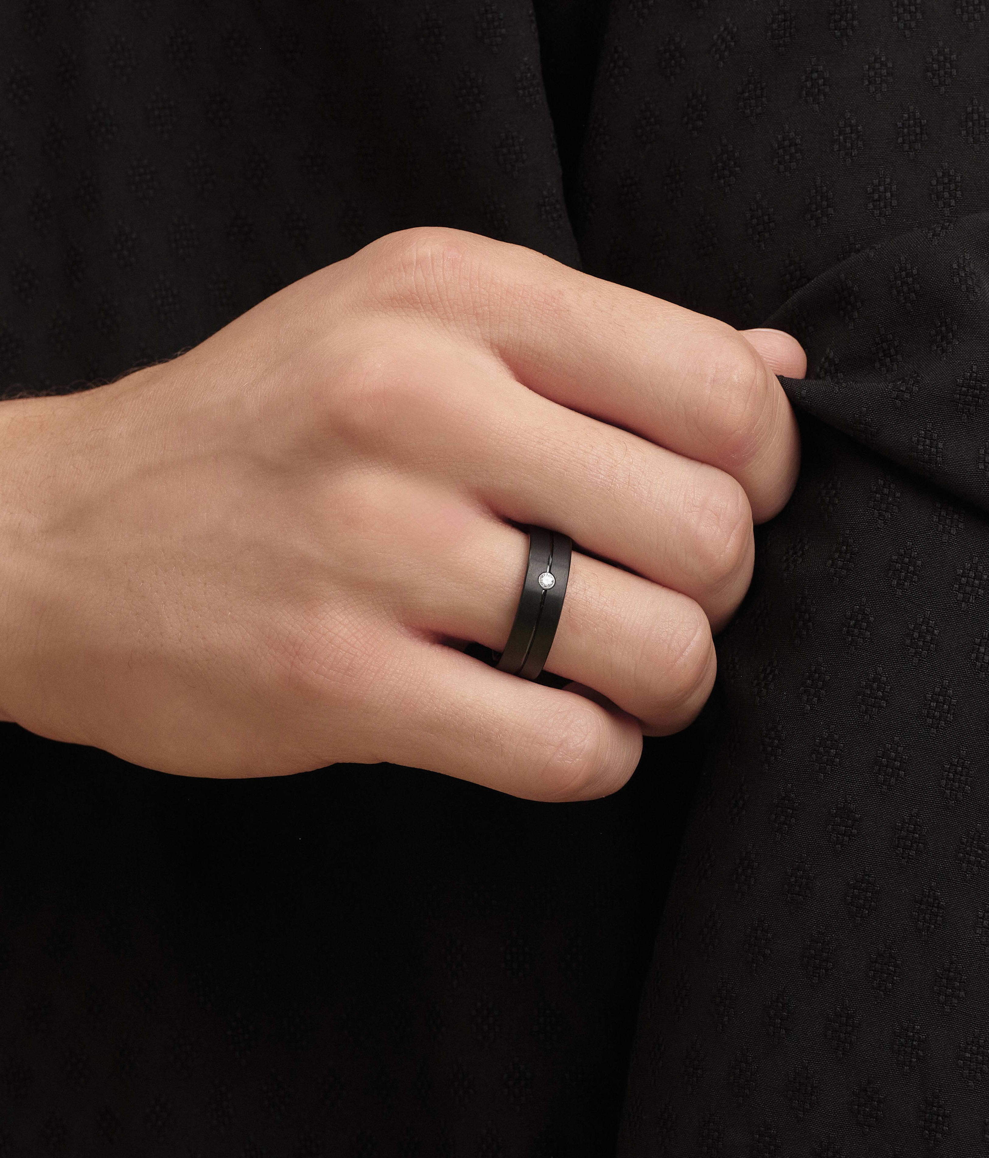 Image Single Stud Tungsten Band - Black - Higher Quality Standards