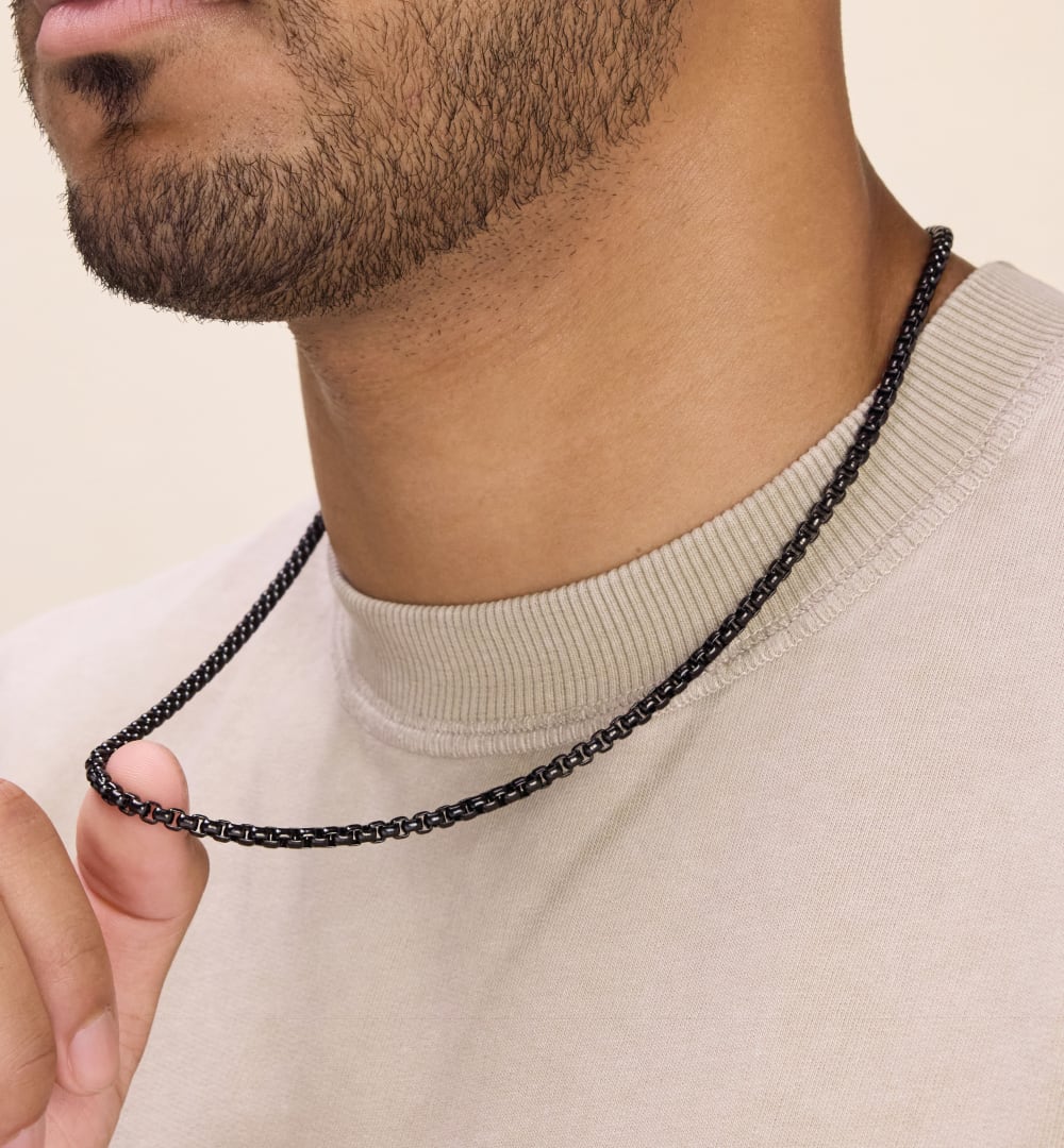 Round Box Chain - 4mm Black - Built to Last