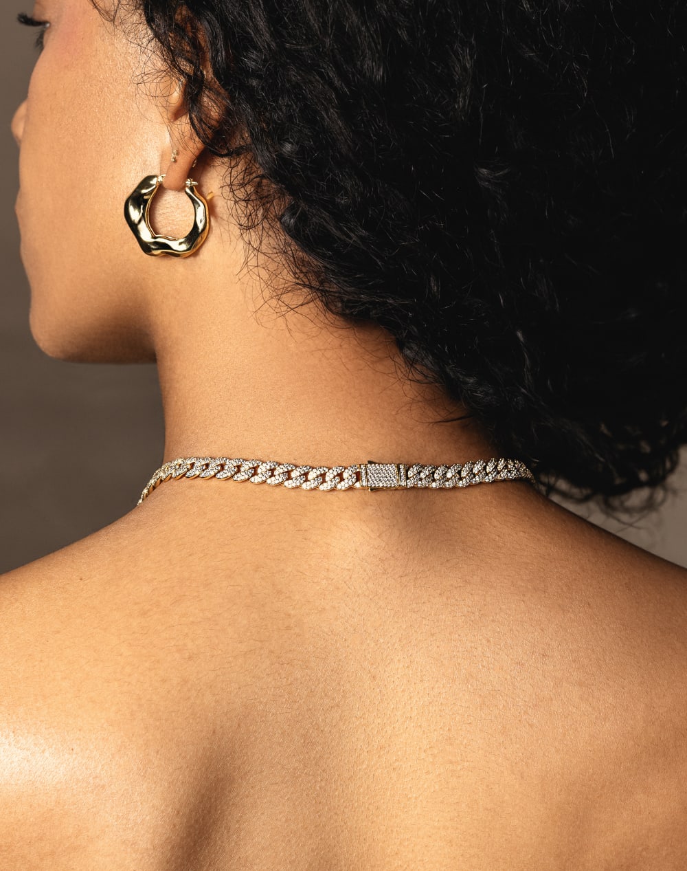 Women's Iced Out Cuban Link Chain - 8mm Gold - Custom Box Clasp