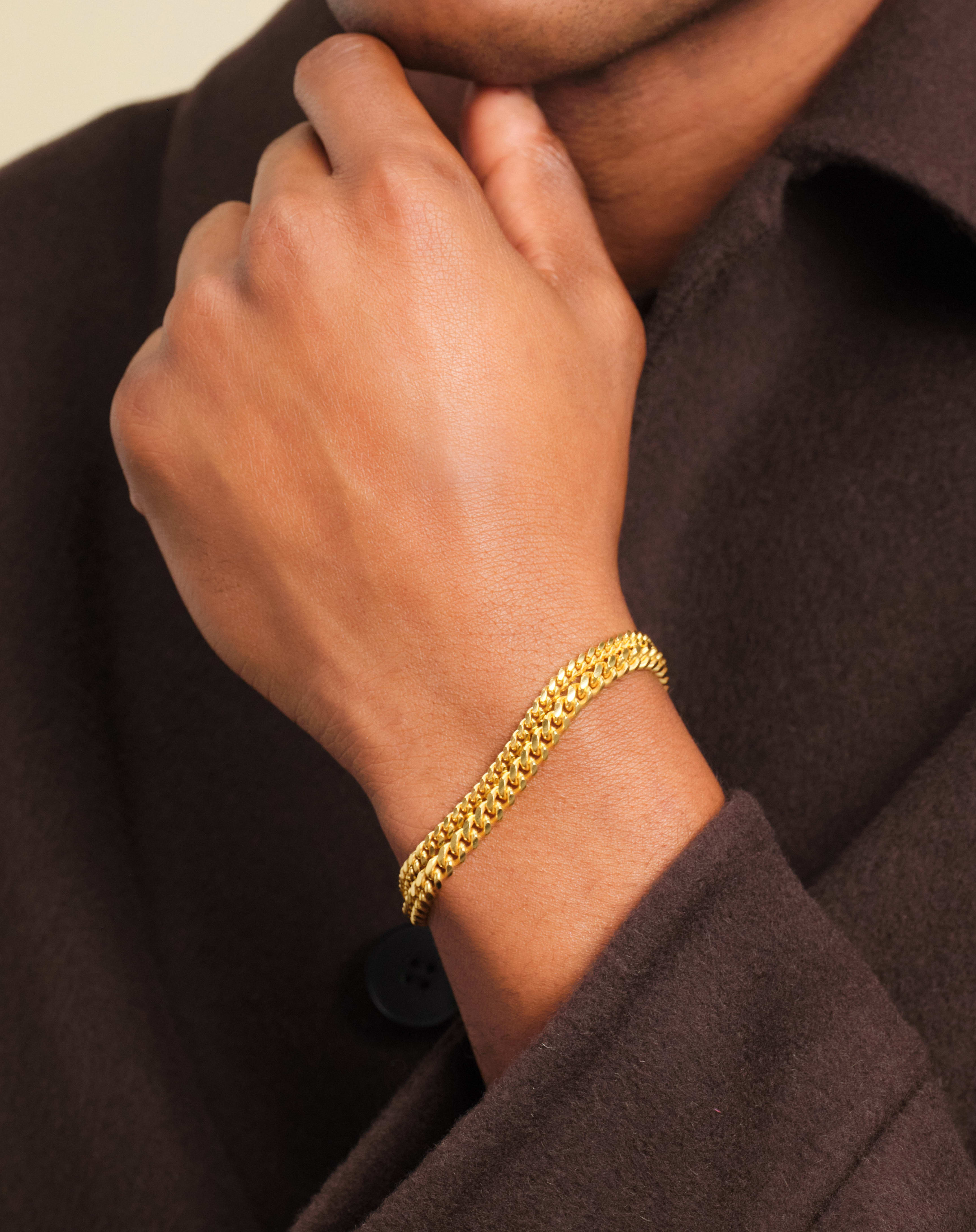 Image Cuban Link Bracelet Stack - Gold - Made with Precious Metals