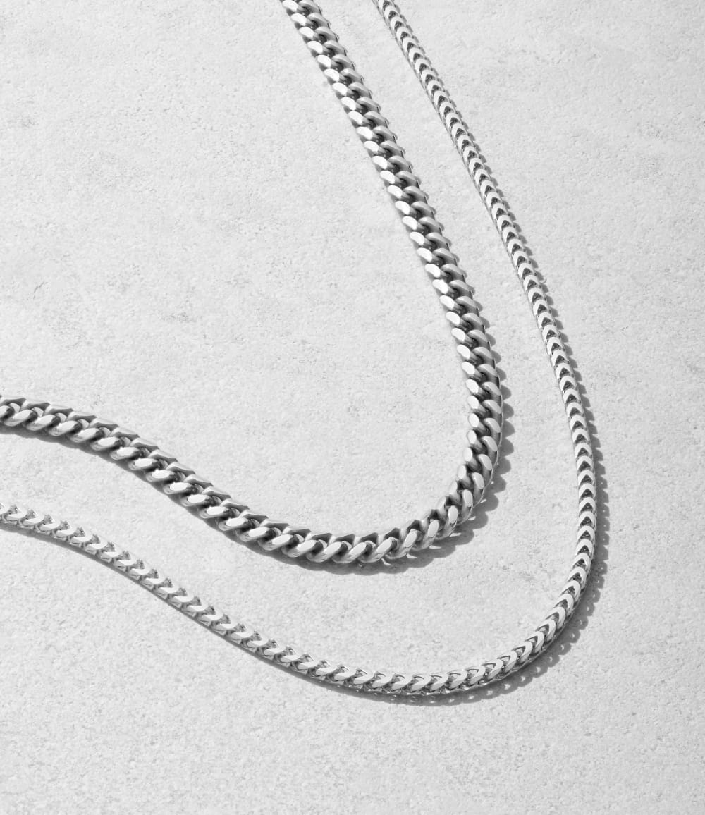 Cuban + Franco Chain Stack - Silver - Crafted in Italy