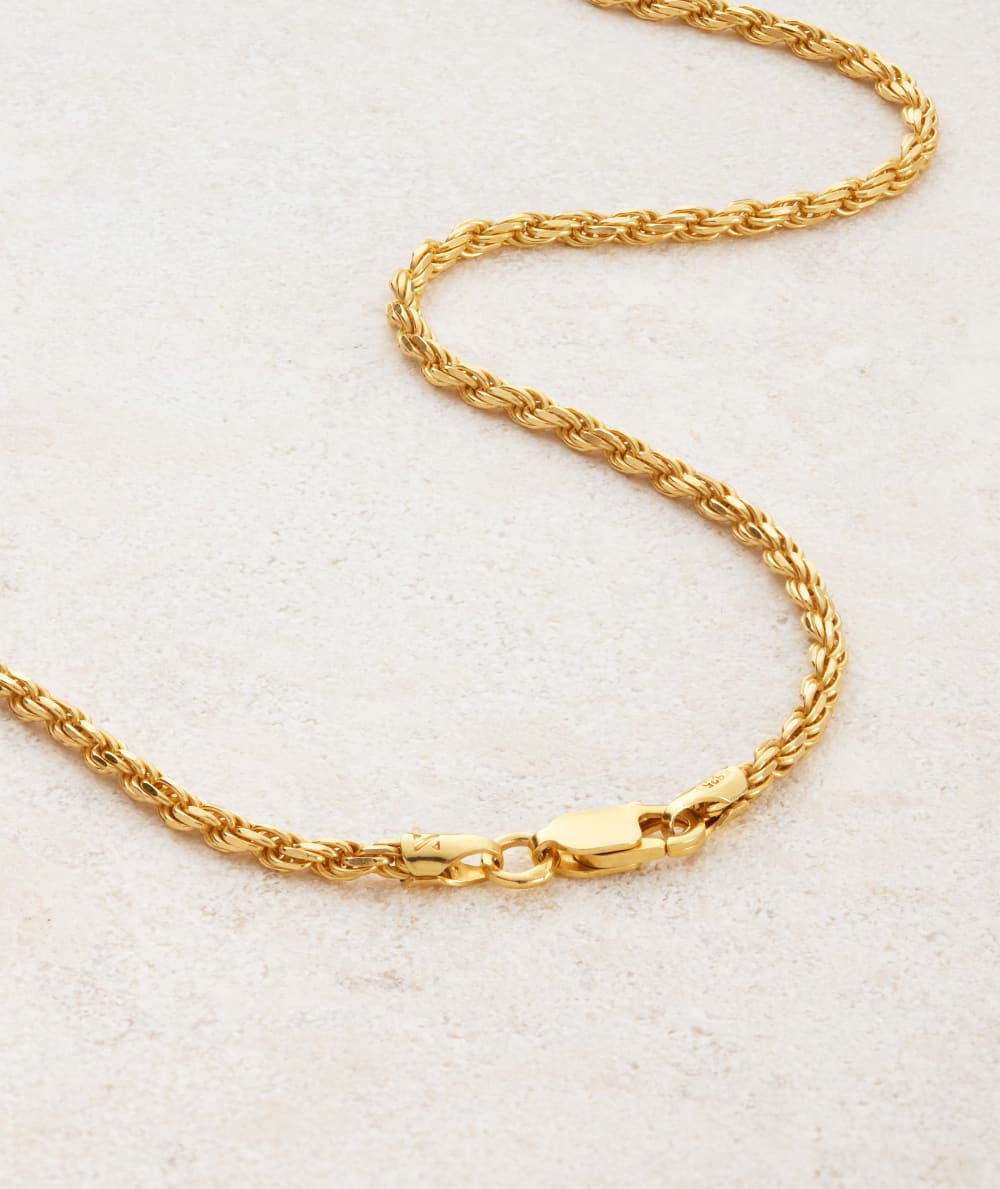 Rope Chain - 2.5mm Gold - Made with Precious Metals