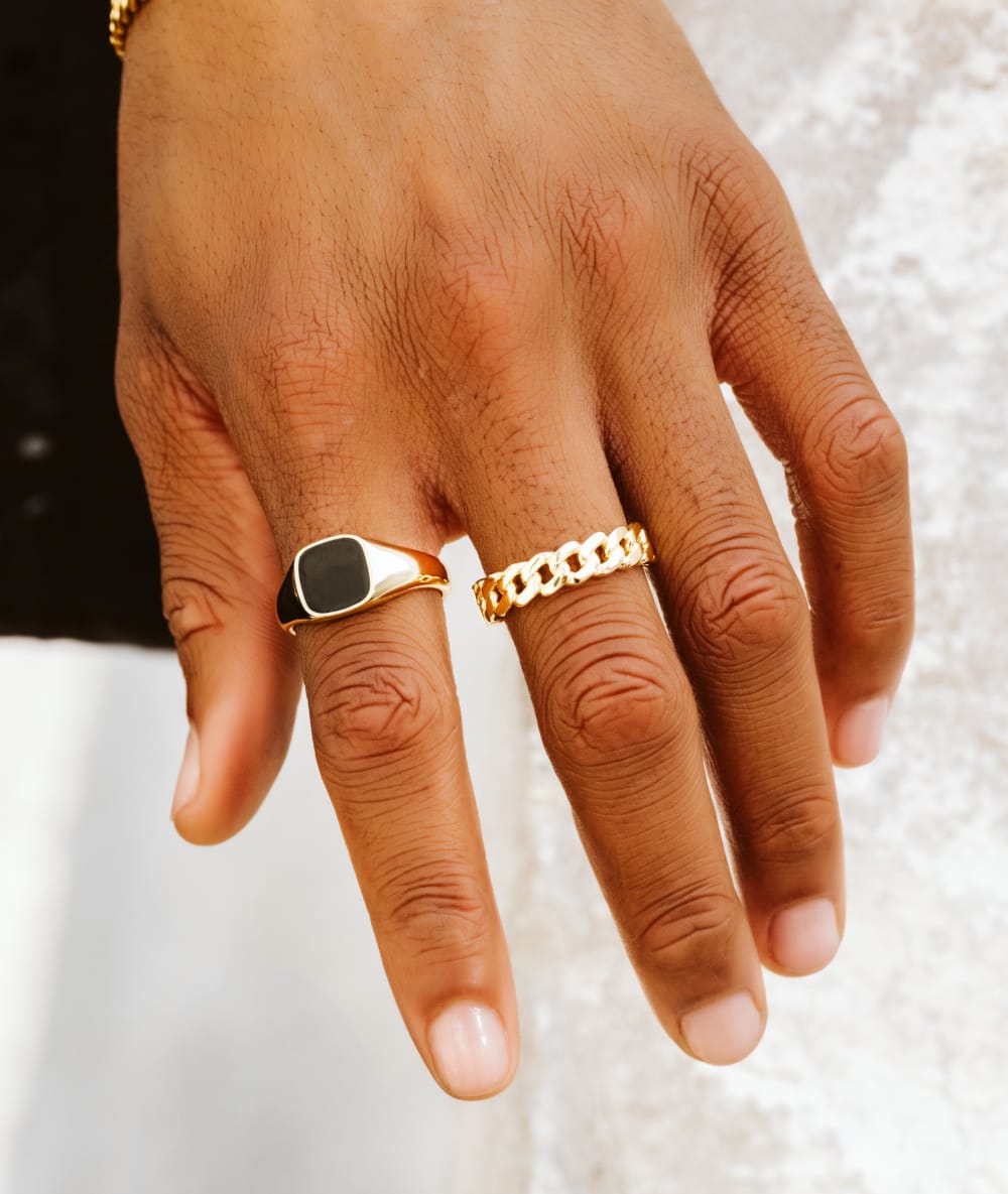 Square Signet Ring - Gold - Higher Quality Standards