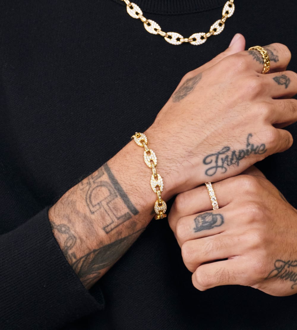 Iced Out Mariner Bracelet - Gold - Higher Quality Standards	
