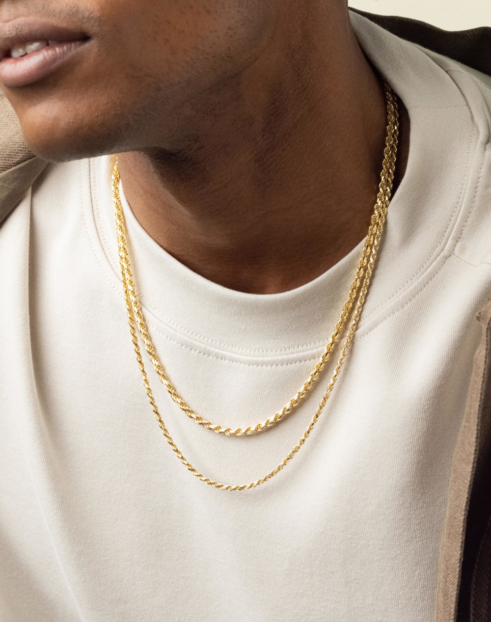 Rope Chain Stack - 4mm + 2.5mm Gold - Higher Quality Standards 