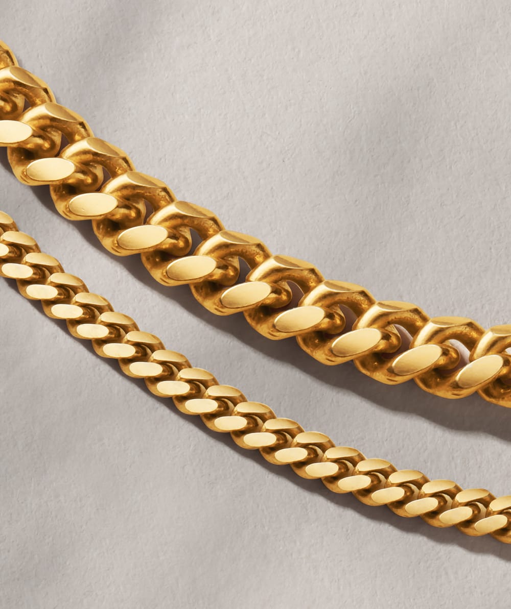 Cuban Chain Stack - 5mm 3mm Gold - Made with Precious Metals