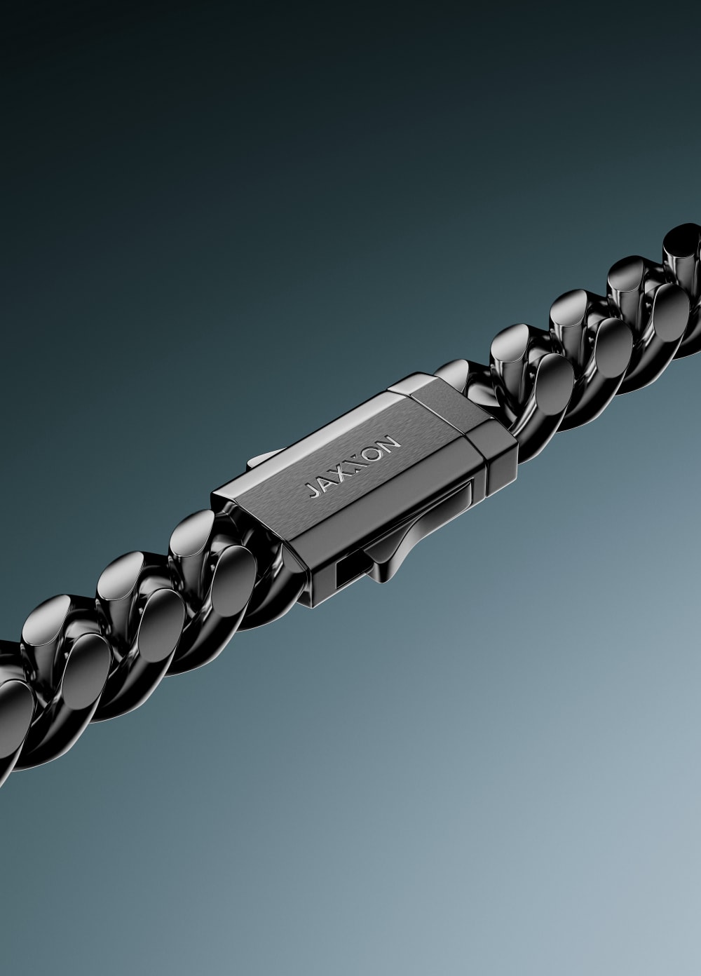Cuban Link Chain - 8mm Black - Custom Box Clasp