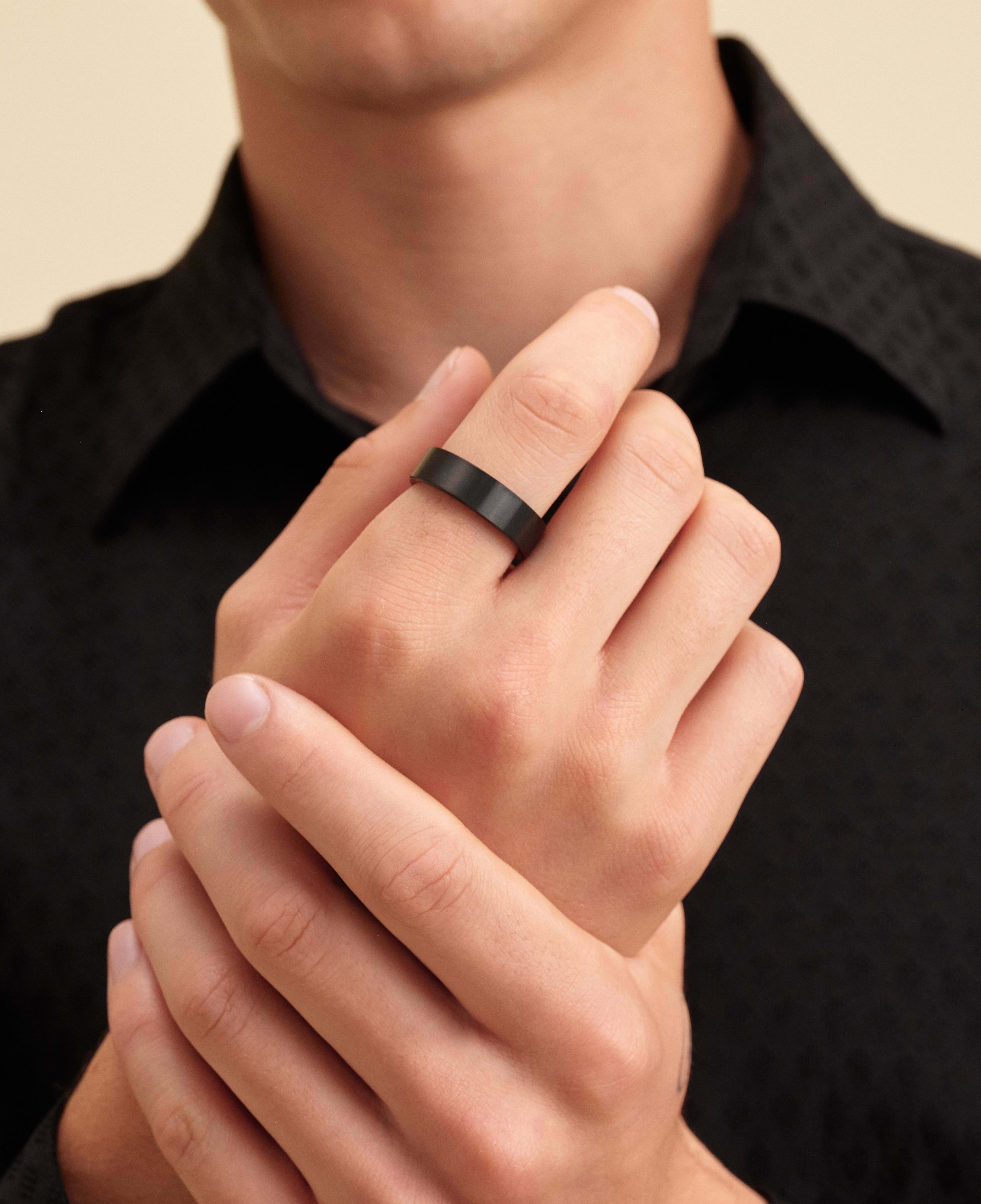 Image Classic Tungsten Band - Black - Personalize Your Ring