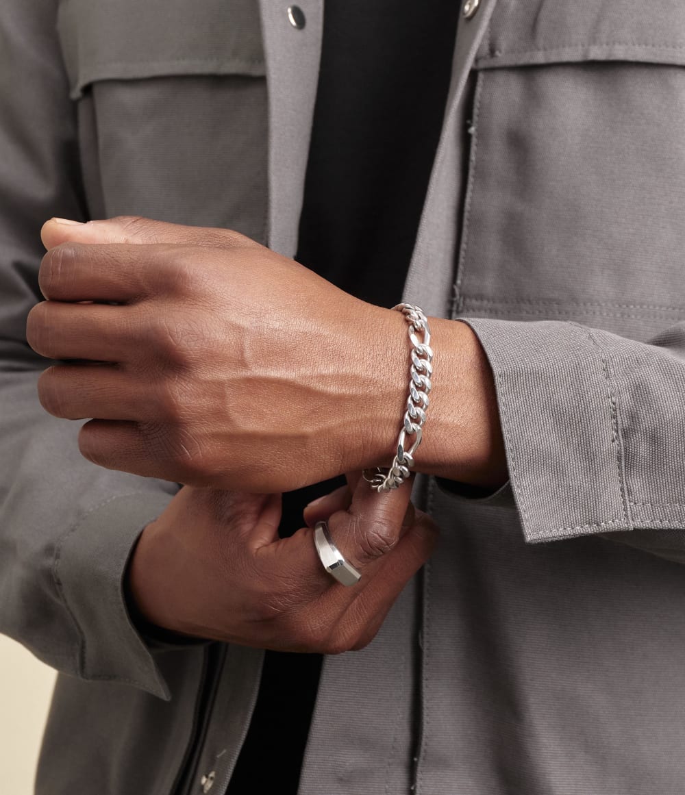 Figaro Chain Bracelet 8mm Men s Silver Chain Bracelet JAXXON
