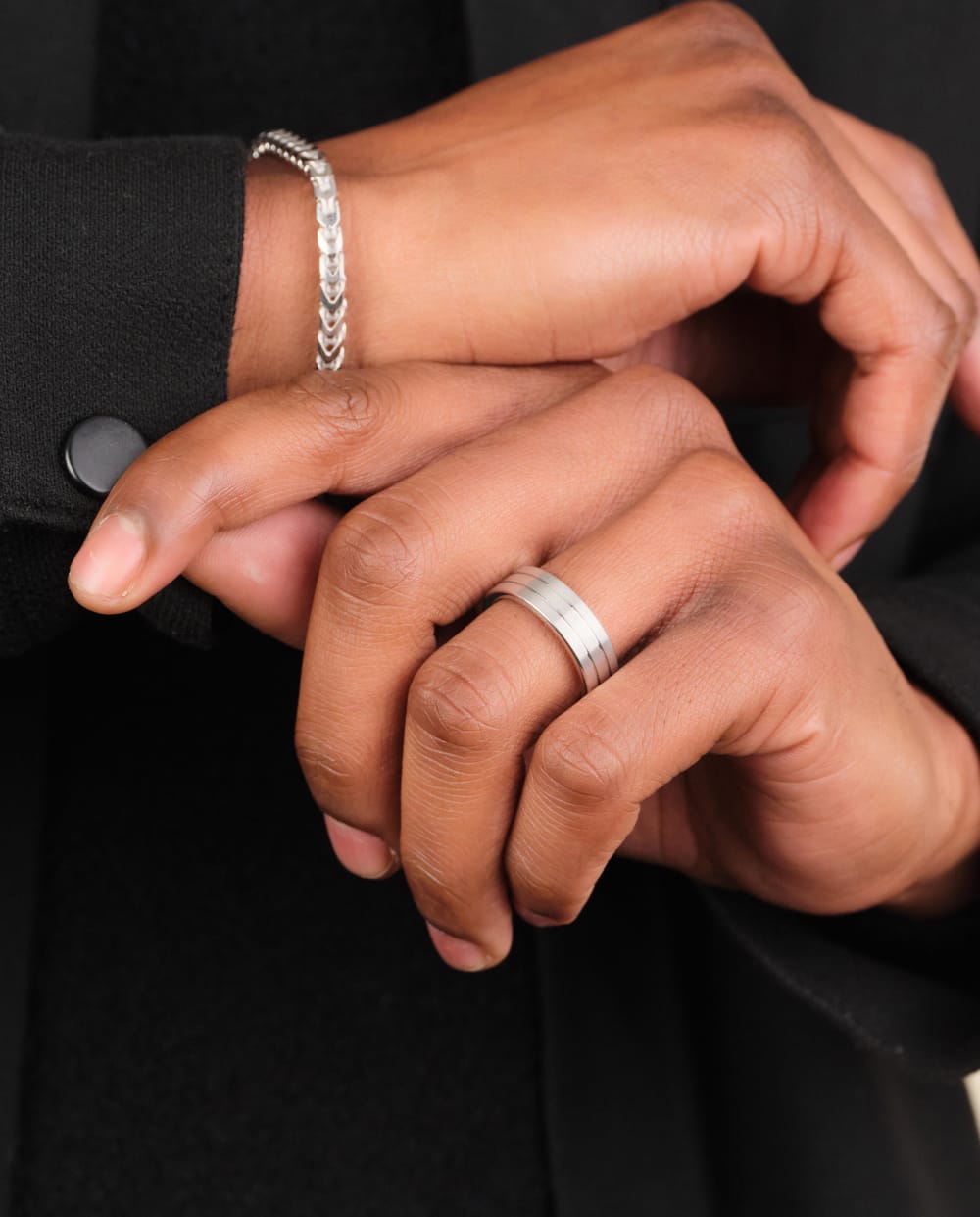 Double Ridge Wedding Band - Silver - Forever Strong